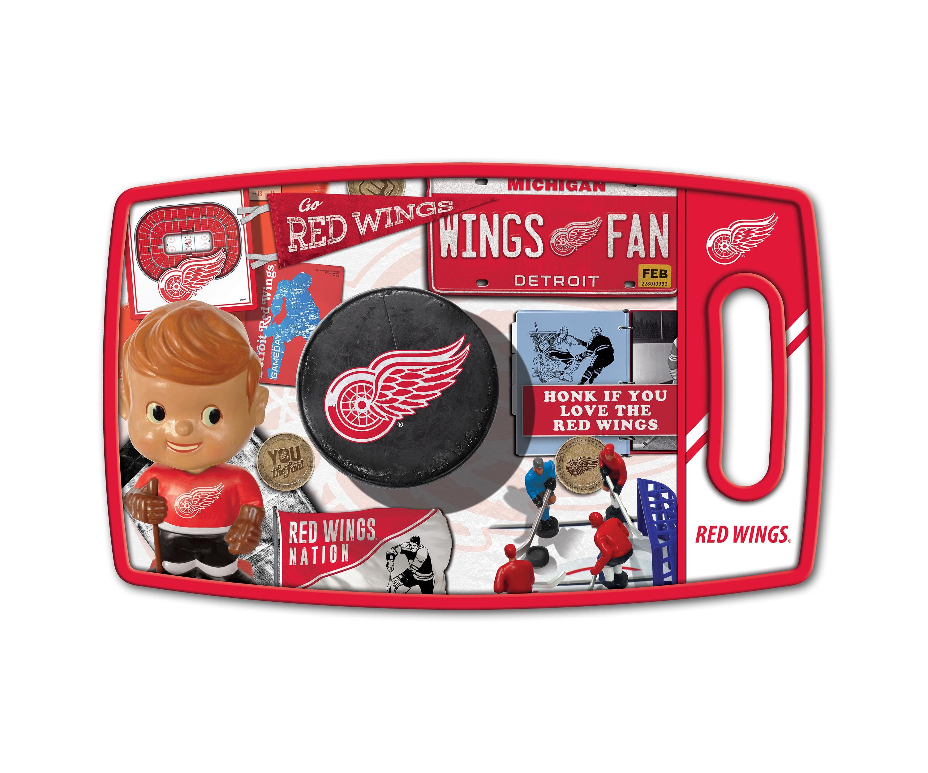 YouTheFan NHL Detroit Redwings Retro Series Cutting Board