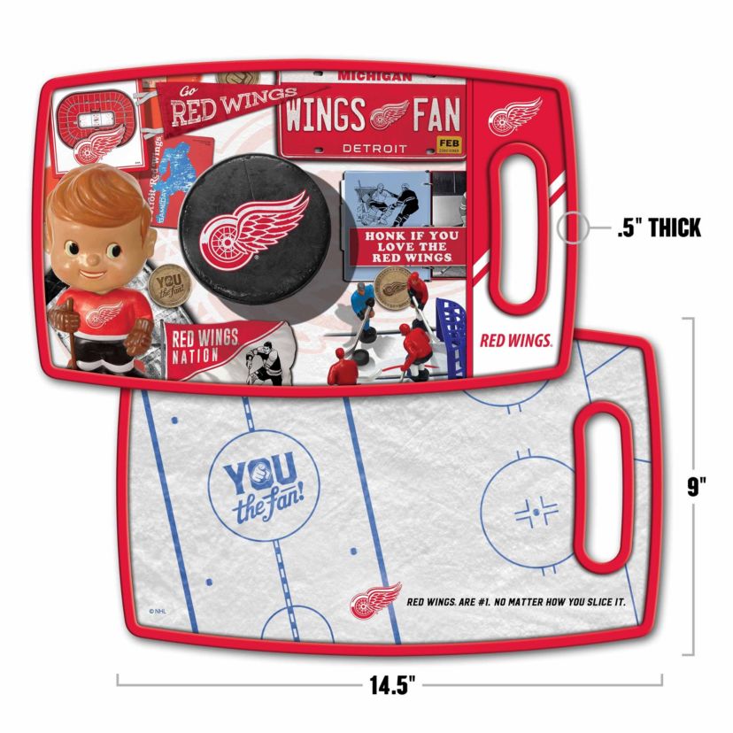 YouTheFan NHL Detroit Redwings Retro Series Cutting Board
