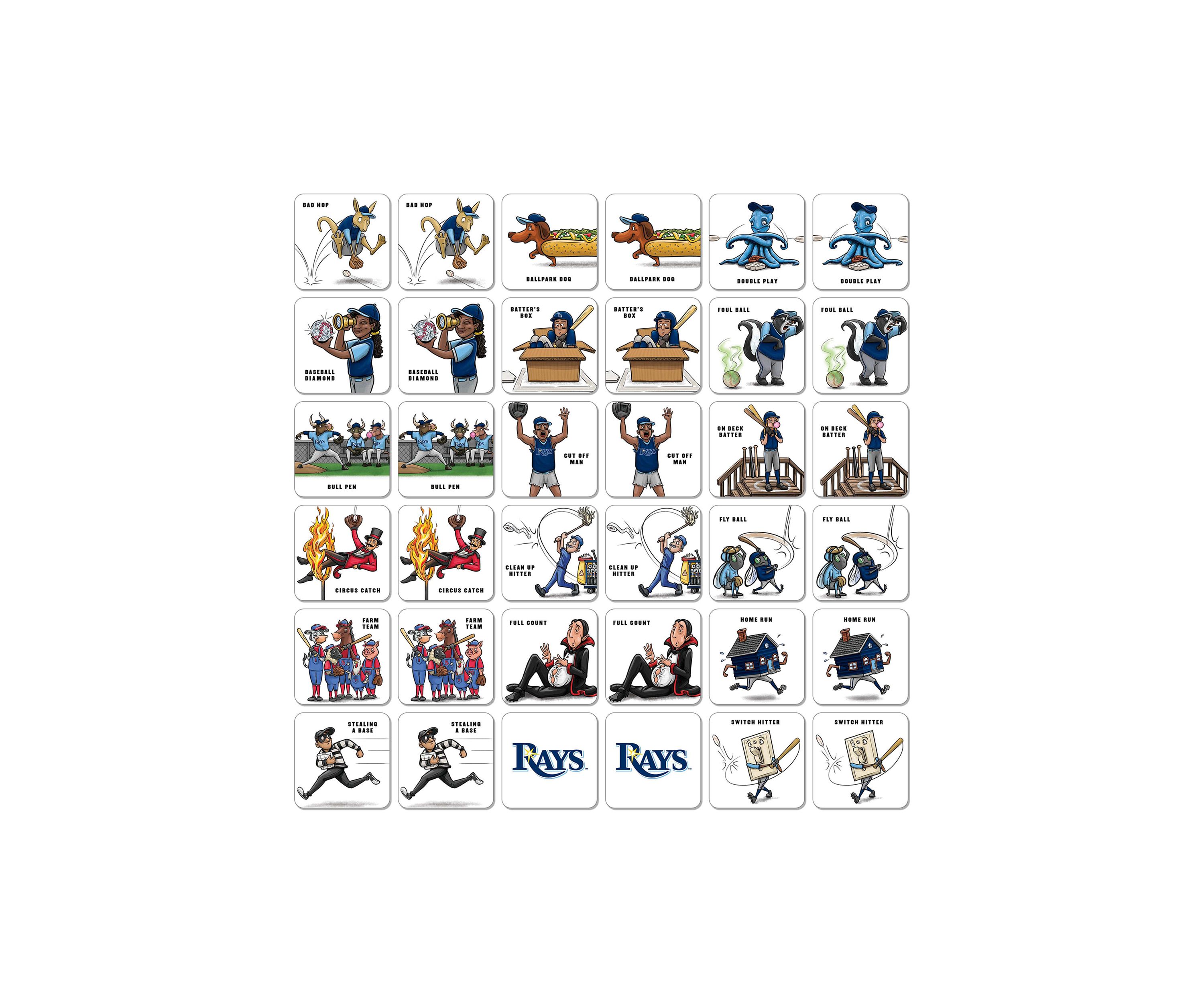 YouTheFan MLB Tampa Bay Rays Licensed Memory Match Game