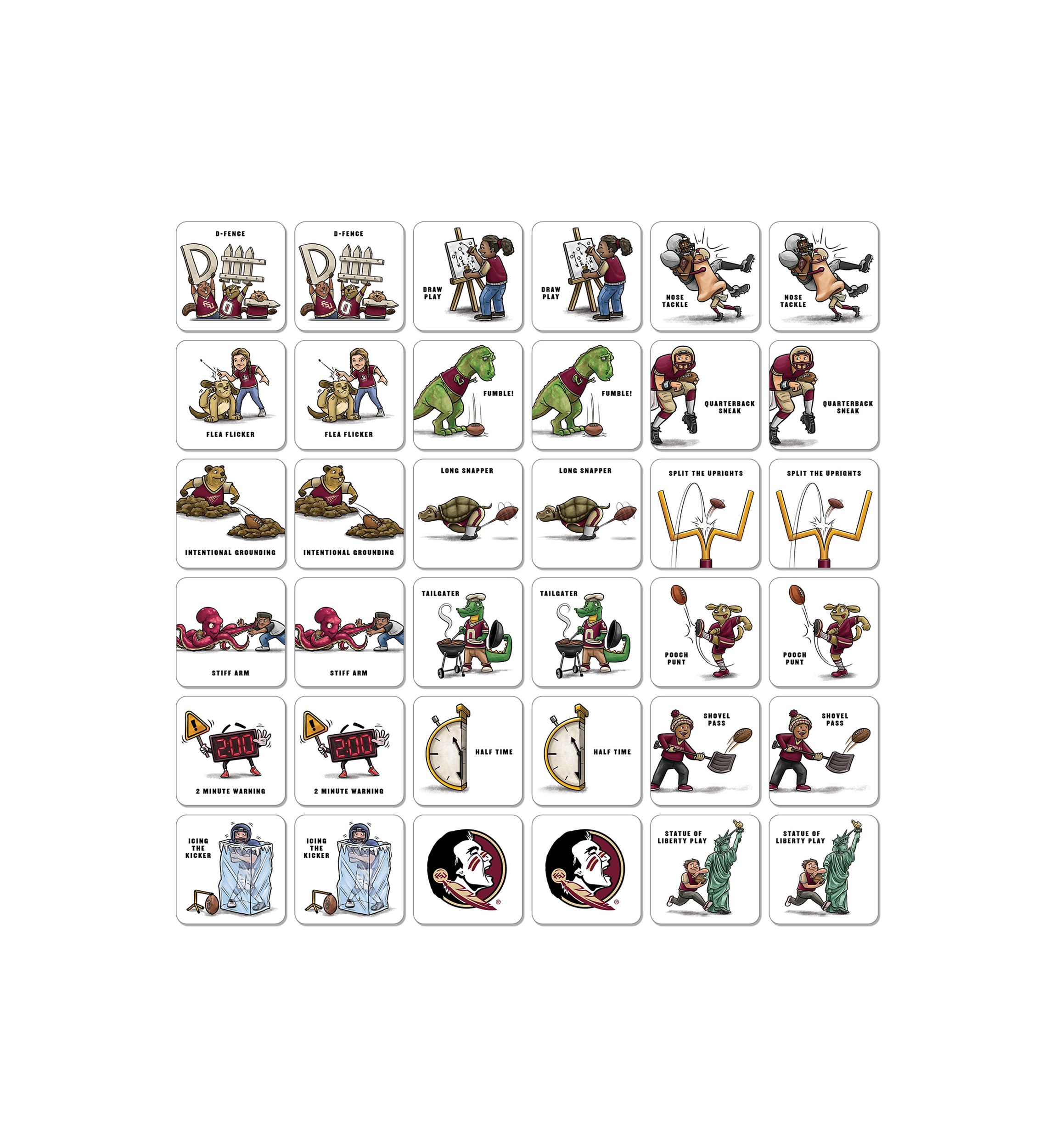 Florida State Seminoles YouTheFan NCAA Florida State Licensed Memory Match Game