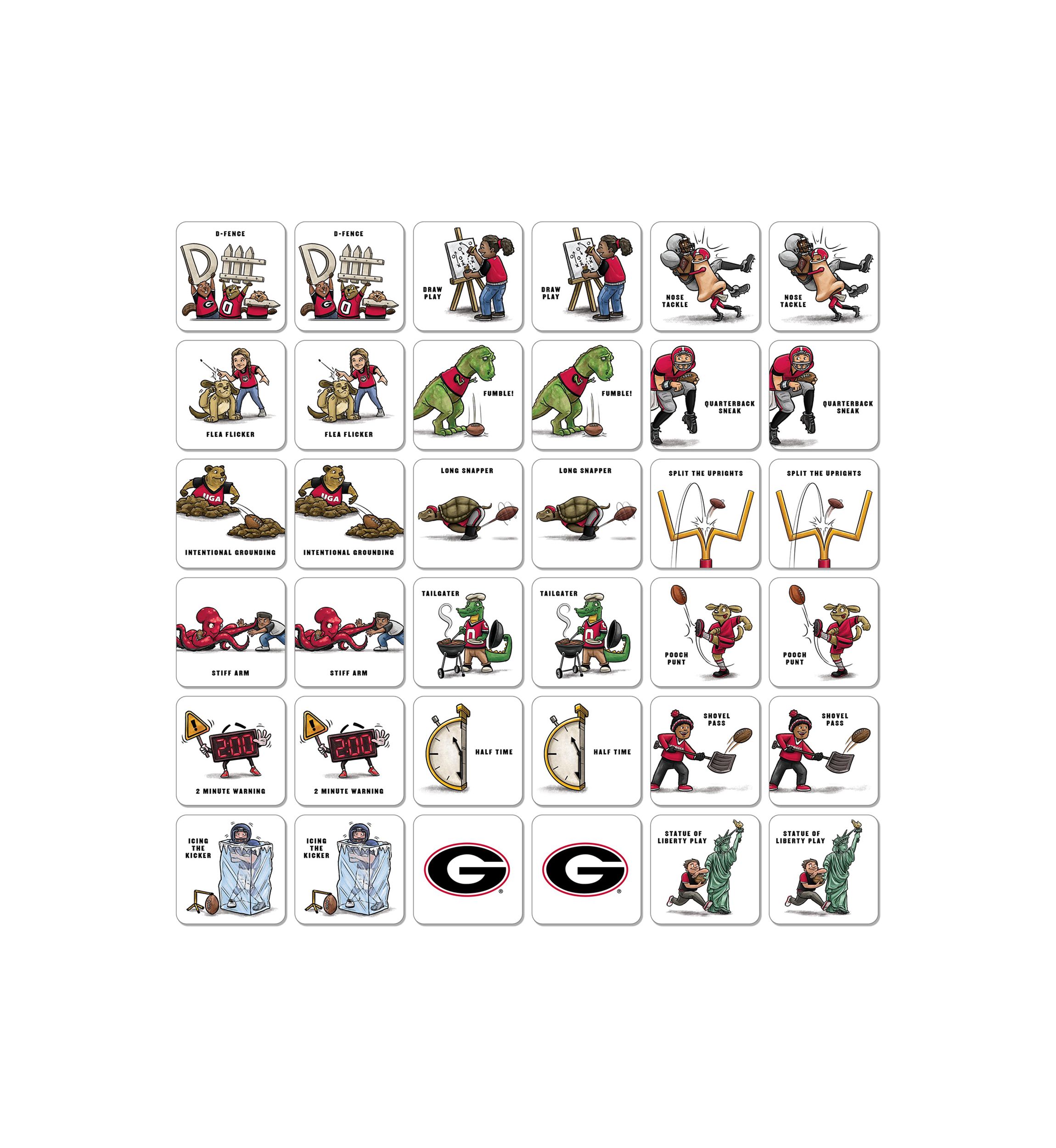 NCAA Georgia Bulldogs Licensed Memory Match Game