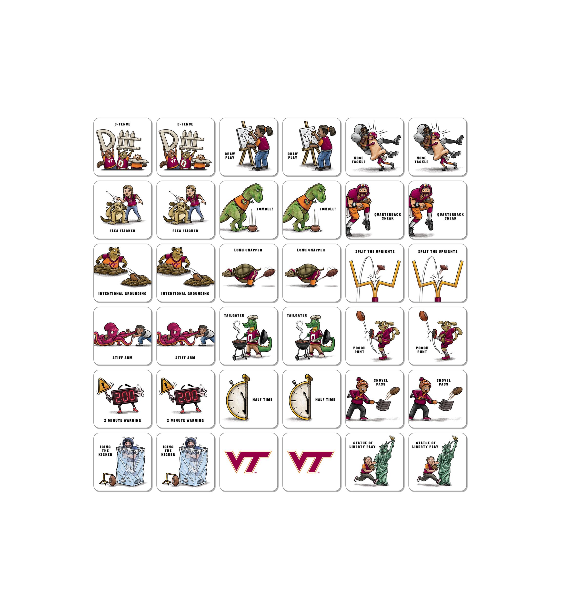 YouTheFan NCAA Virginia Tech Hokies Licensed Memory Match Game