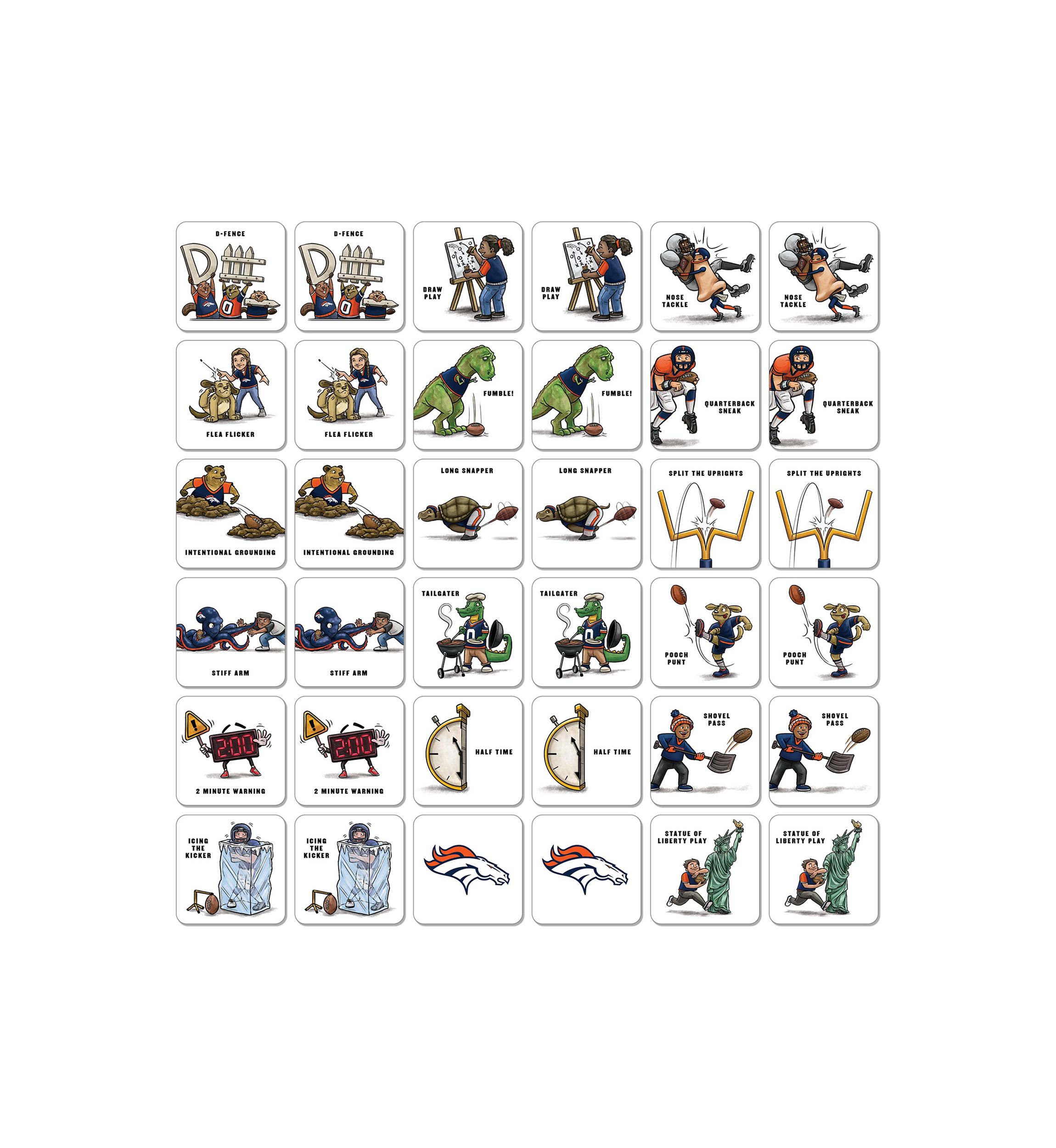 YouTheFan NFL Denver Broncos Licensed Memory Match Game