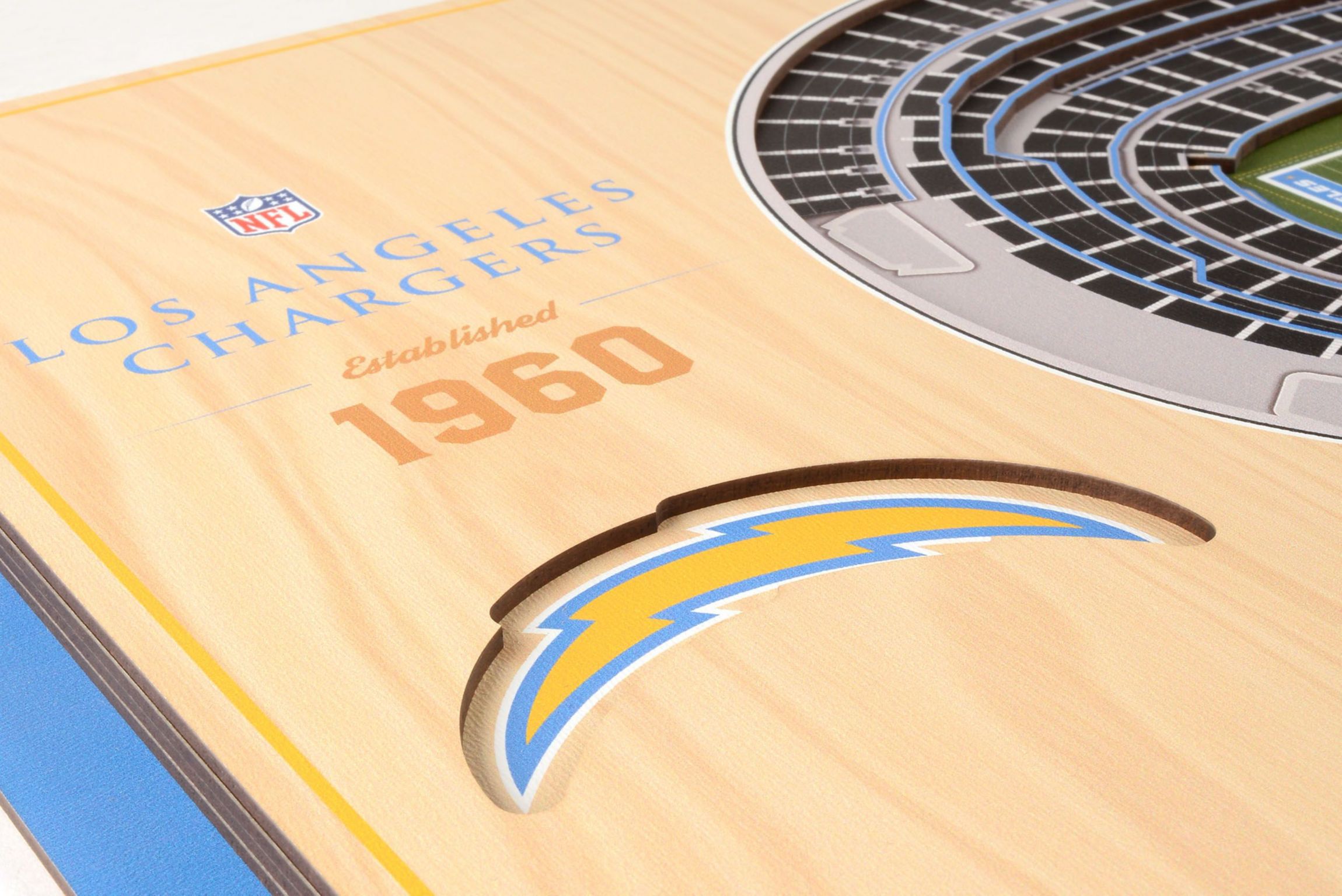 YouTheFan NFL Los Angeles Chargers 5-Layer StadiumView 3D Wall Art - SoFi Stadium