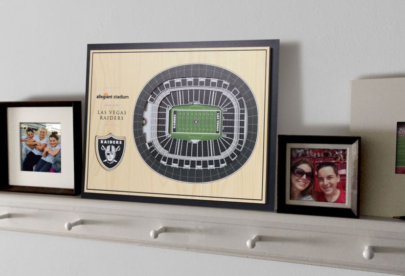 Oakland Raiders YouTheFan NFL Las Vegas Raiders 5-Layer StadiumView 3D Wall Art - Allegiant Stadium