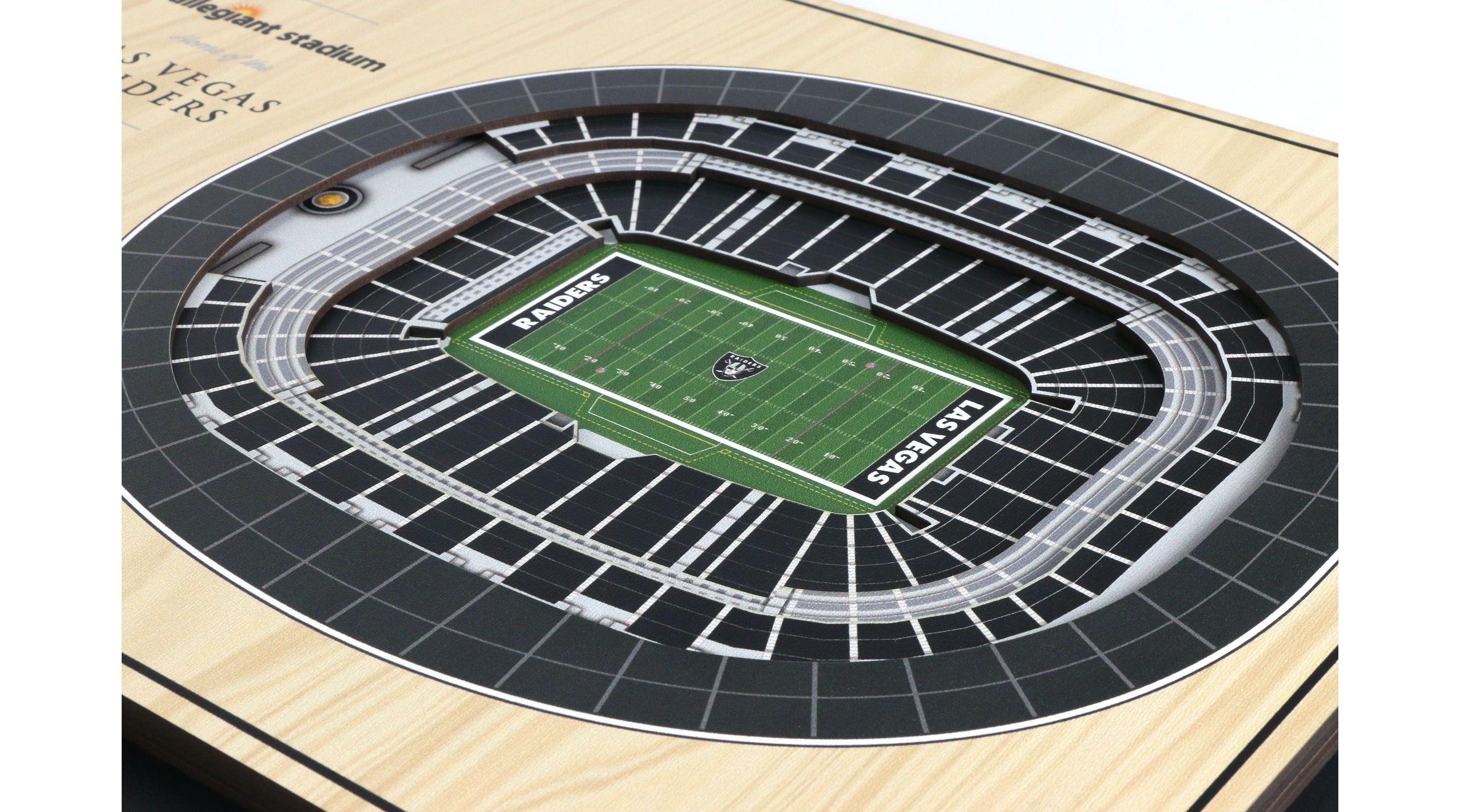 Oakland Raiders YouTheFan NFL Las Vegas Raiders 5-Layer StadiumView 3D Wall Art - Allegiant Stadium