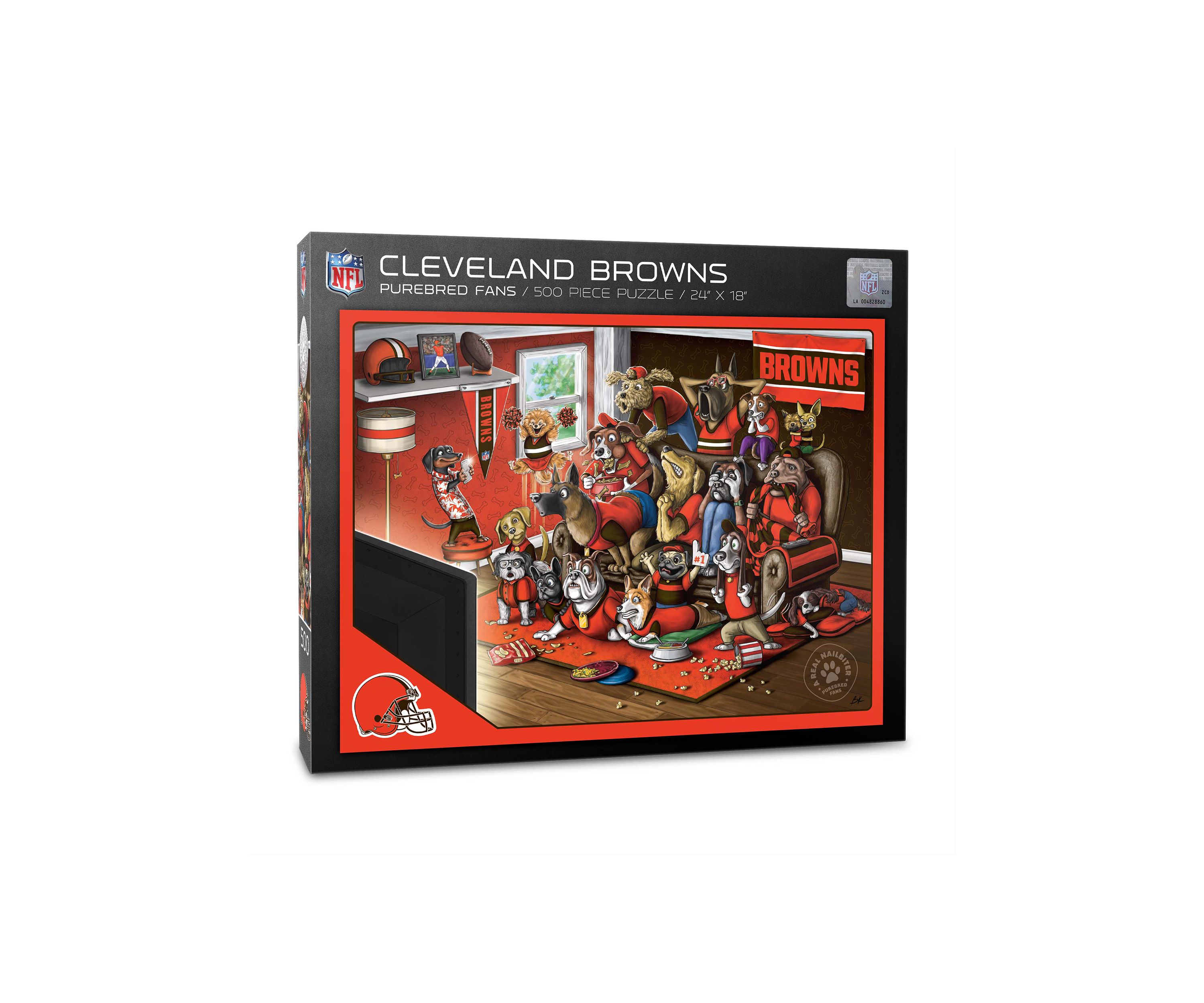 YouTheFan NFL Cleveland Browns Purebred Fans 500pc Puzzle - "A Real Nailbiter"