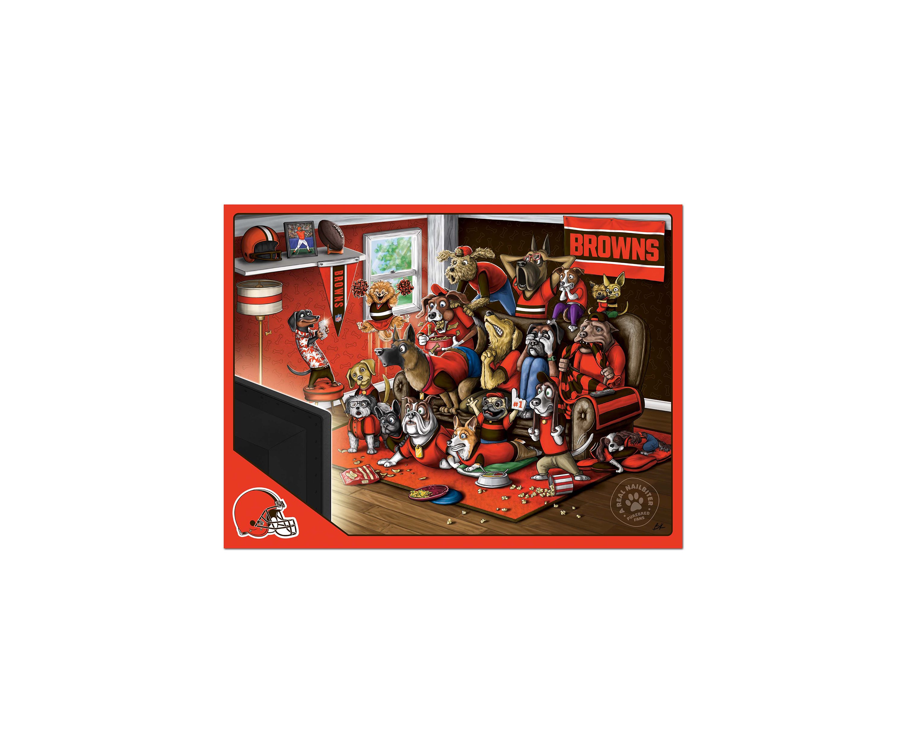 YouTheFan NFL Cleveland Browns Purebred Fans 500pc Puzzle - "A Real Nailbiter"