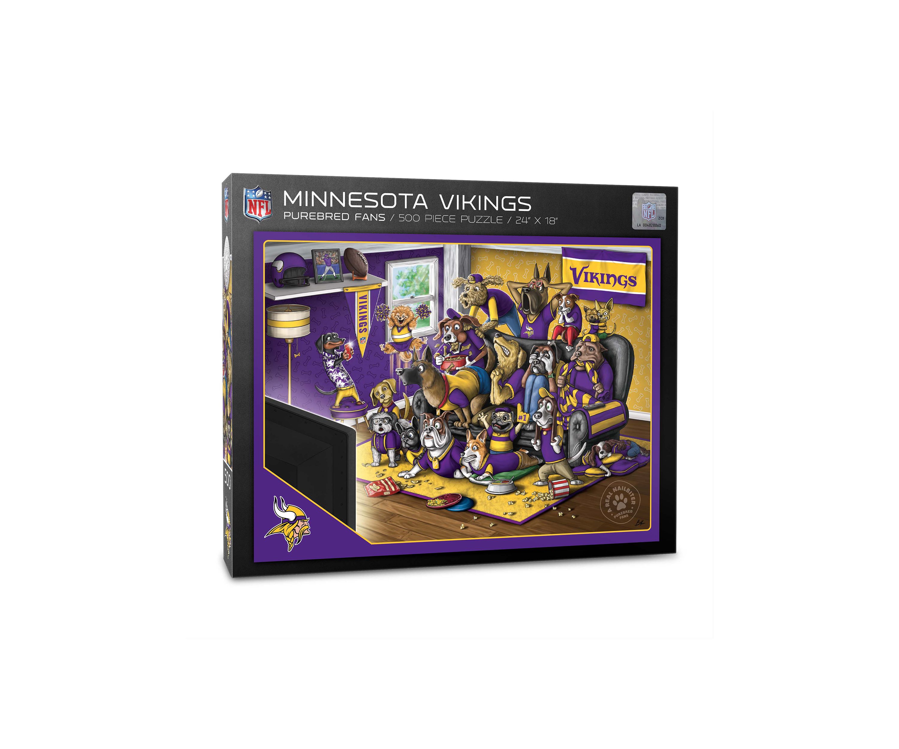 YouTheFan NFL Minnesota Vikings Purebred Fans 500pc Puzzle - "A Real Nailbiter"