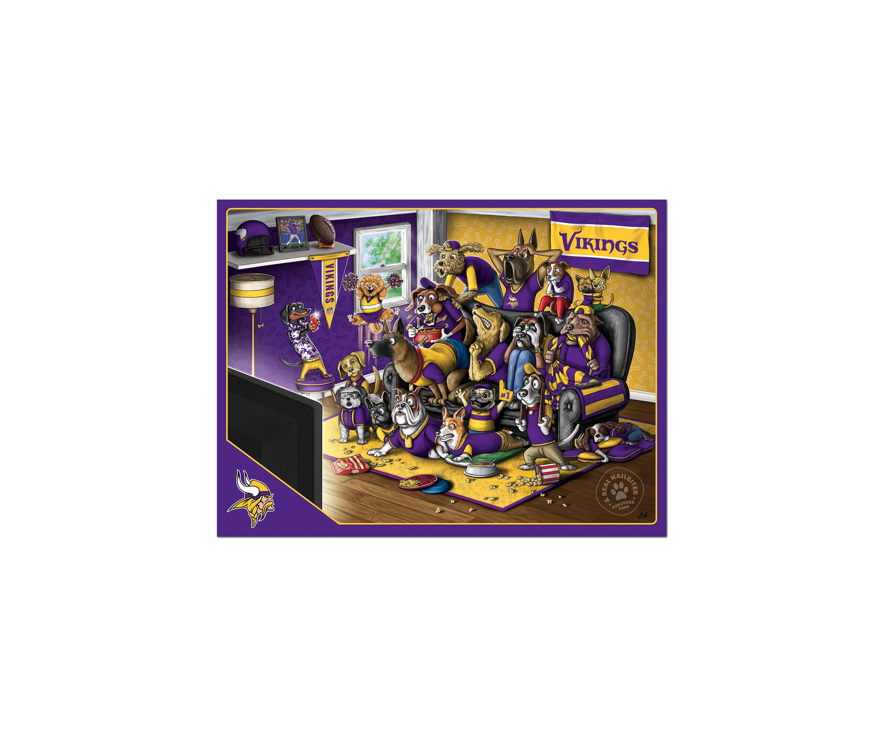 YouTheFan NFL Minnesota Vikings Purebred Fans 500pc Puzzle - "A Real Nailbiter"