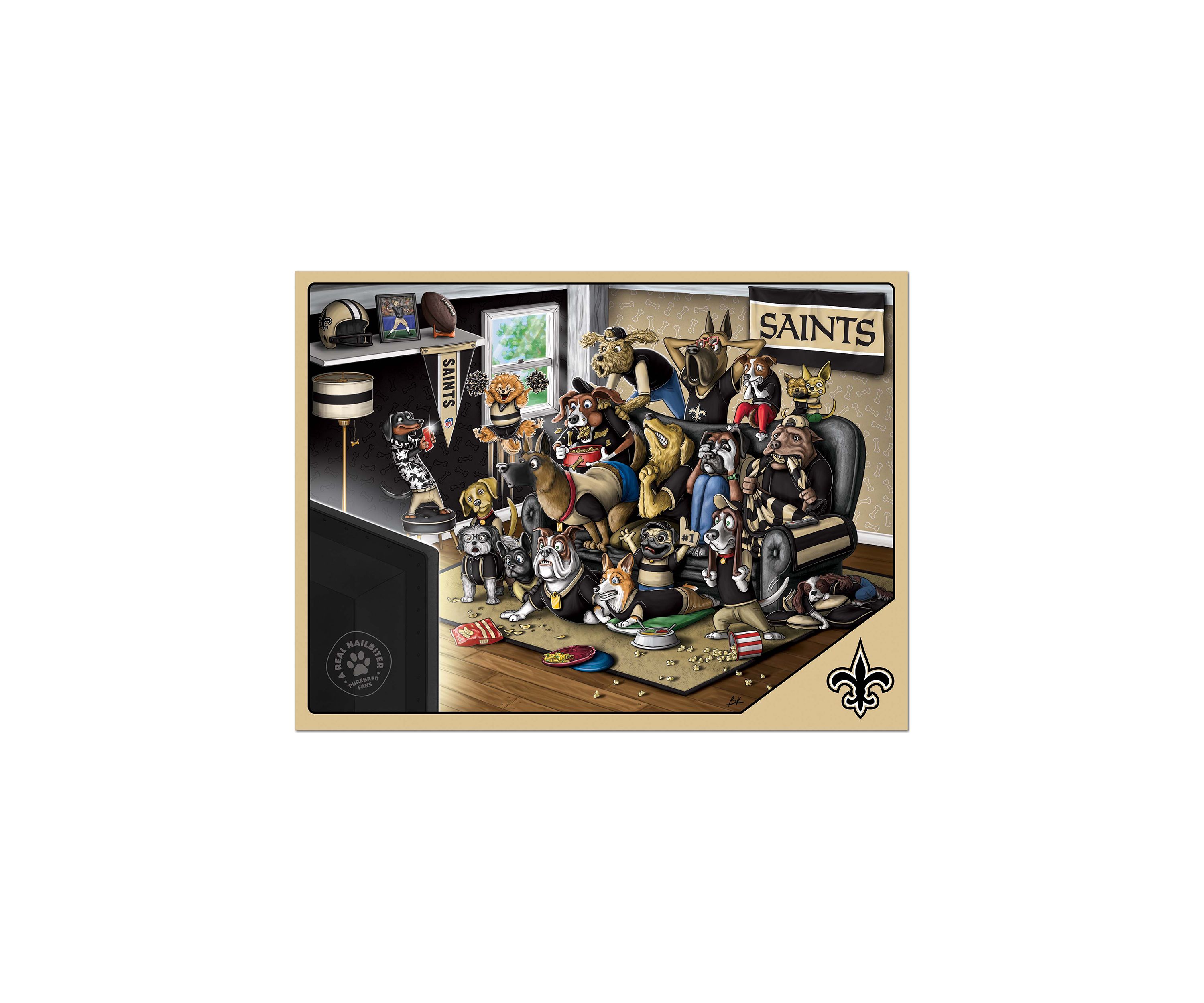 YouTheFan NFL New Orleans Saints Purebred Fans 500pc Puzzle - "A Real Nailbiter"