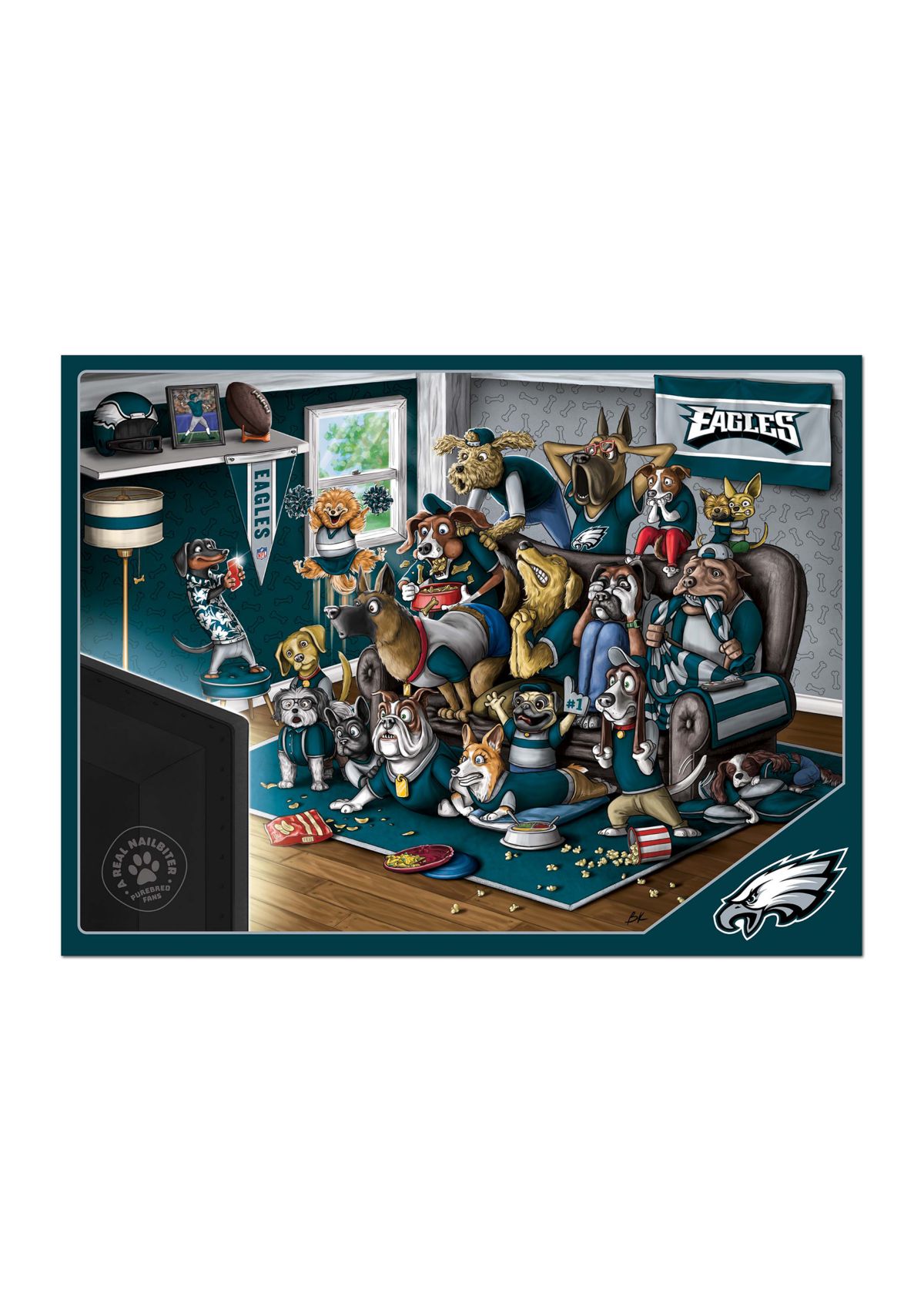 YouTheFan NFL Philadelphia Eagles Purebred Fans 500pc Puzzle - "A Real Nailbiter"