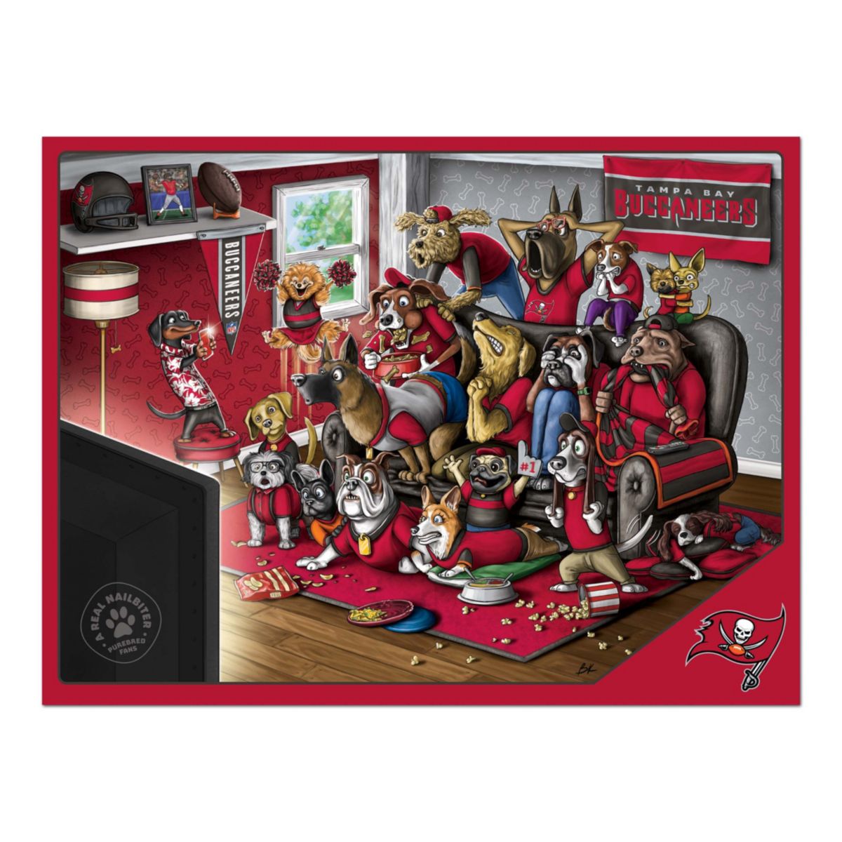 YouTheFan NFL Tampa Bay Buccaneers Purebred Fans 500pc Puzzle - "A Real Nailbiter"