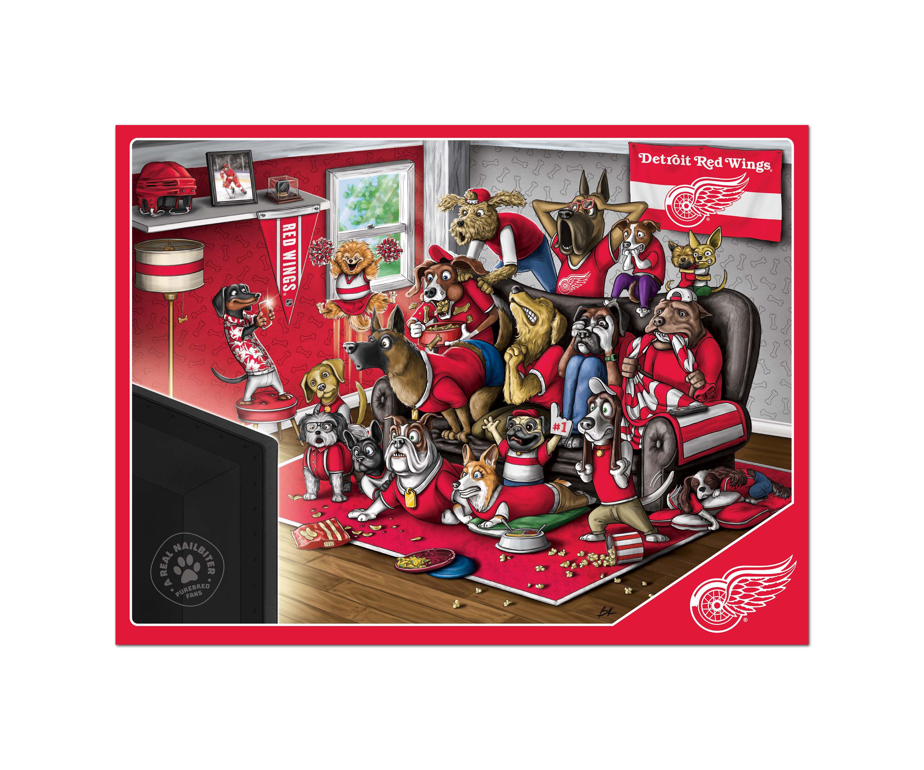 YouTheFan NHL Detroit Red Wings Purebred Fans 500pc Puzzle - "A Real Nailbiter"