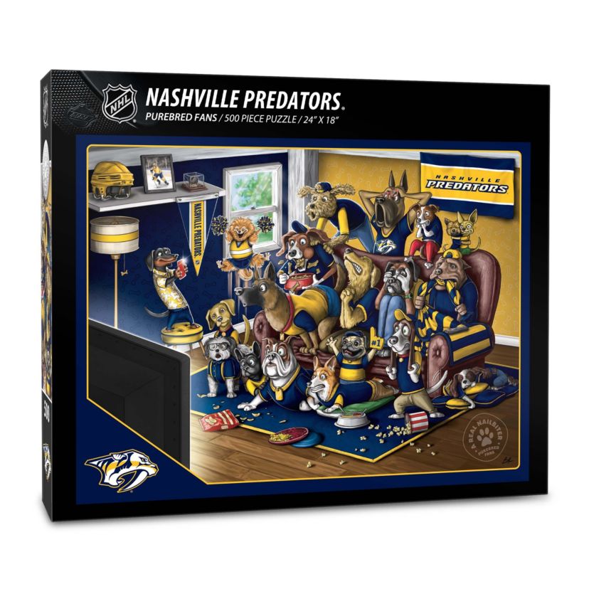 YouTheFan NHL Nashville Predators Purebred Fans 500pc Puzzle - "A Real Nailbiter"