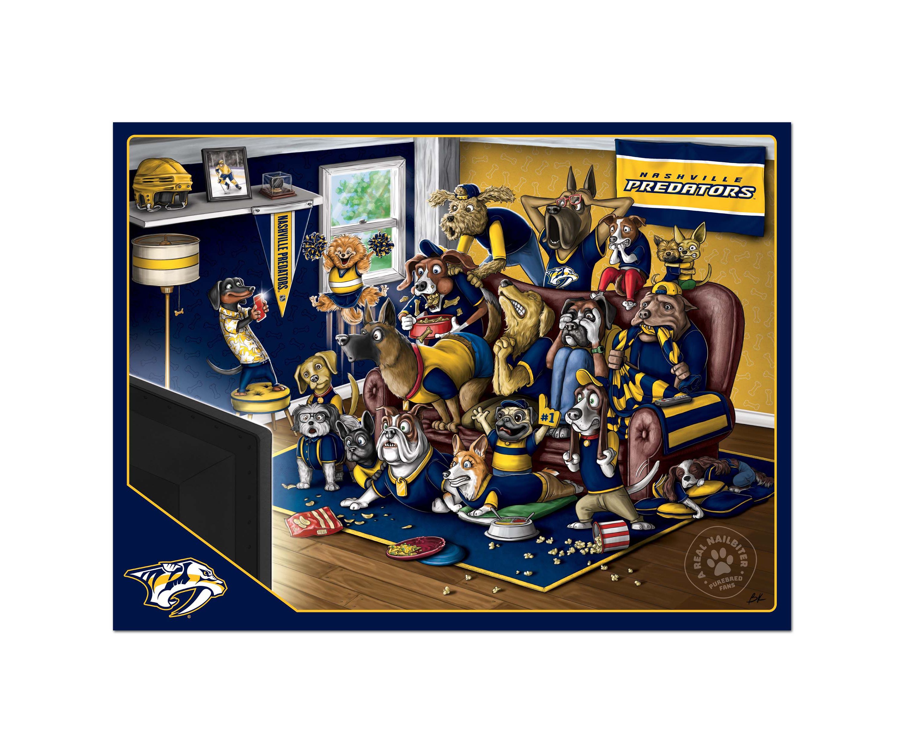 YouTheFan NHL Nashville Predators Purebred Fans 500pc Puzzle - "A Real Nailbiter"