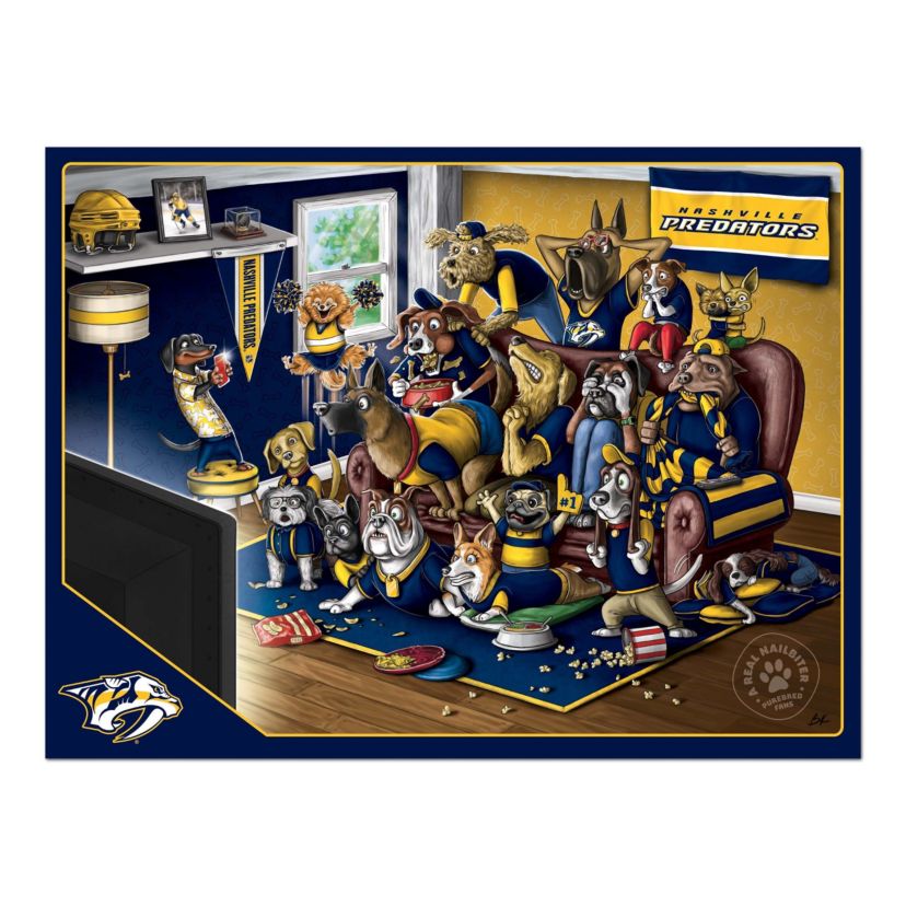 YouTheFan NHL Nashville Predators Purebred Fans 500pc Puzzle - "A Real Nailbiter"