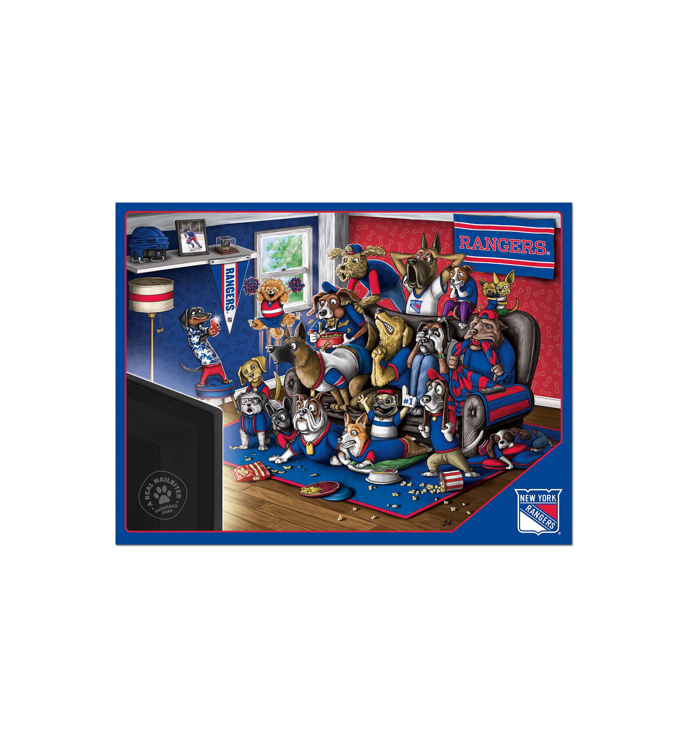 YouTheFan NHL New York Rangers Purebred Fans 500pc Puzzle - "A Real Nailbiter"