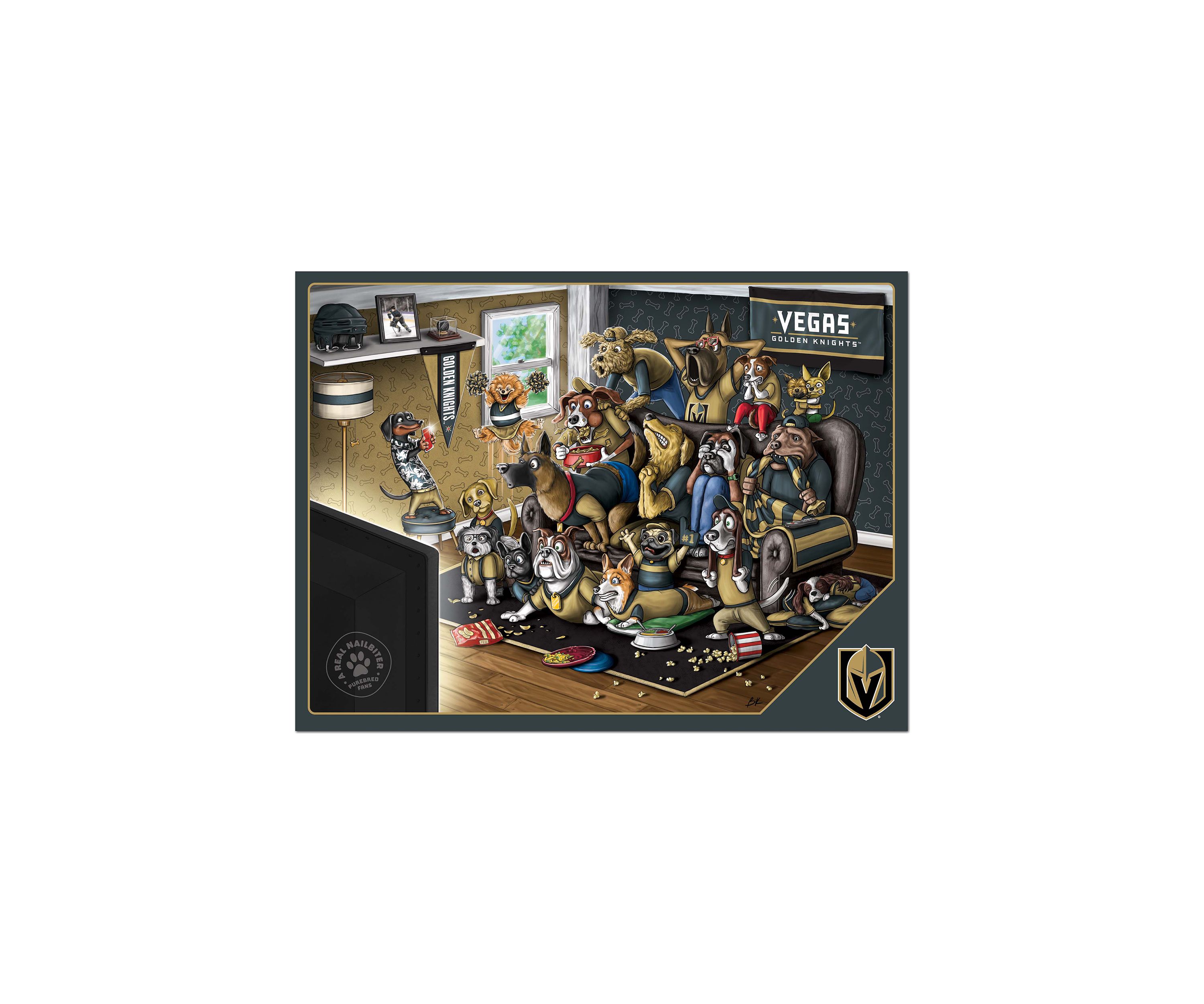 YouTheFan NHL Vegas Golden Knights Purebred Fans 500pc Puzzle - "A Real Nailbiter"