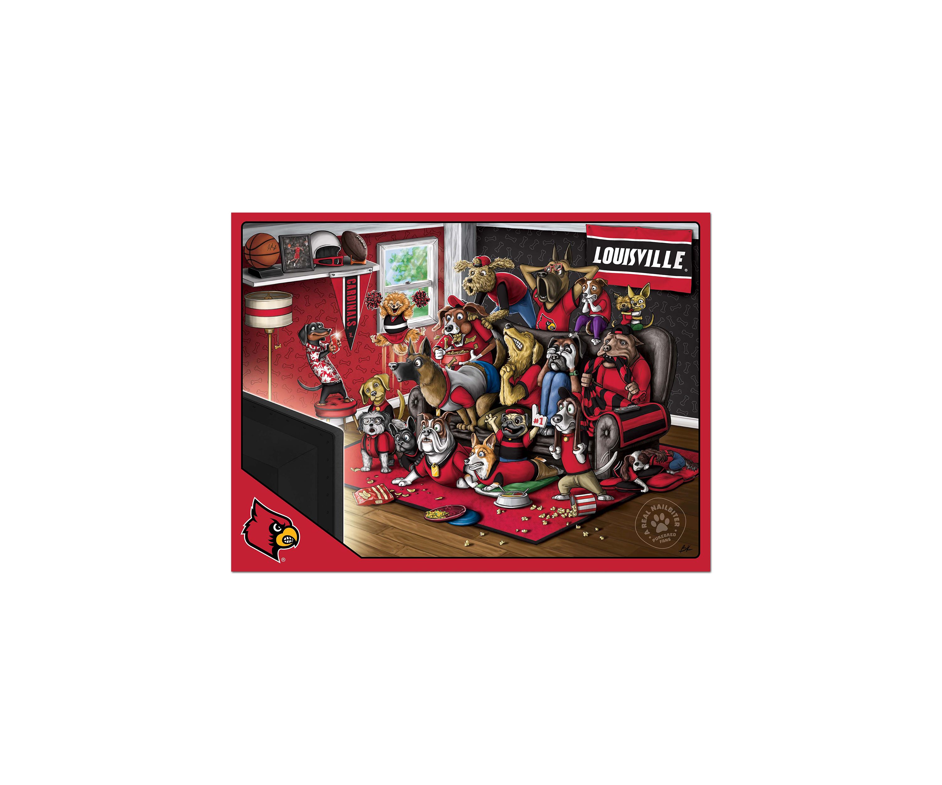 YouTheFan NCAA Louisville Cardinals Purebred Fans 500pc Puzzle - "A Real Nailbiter"