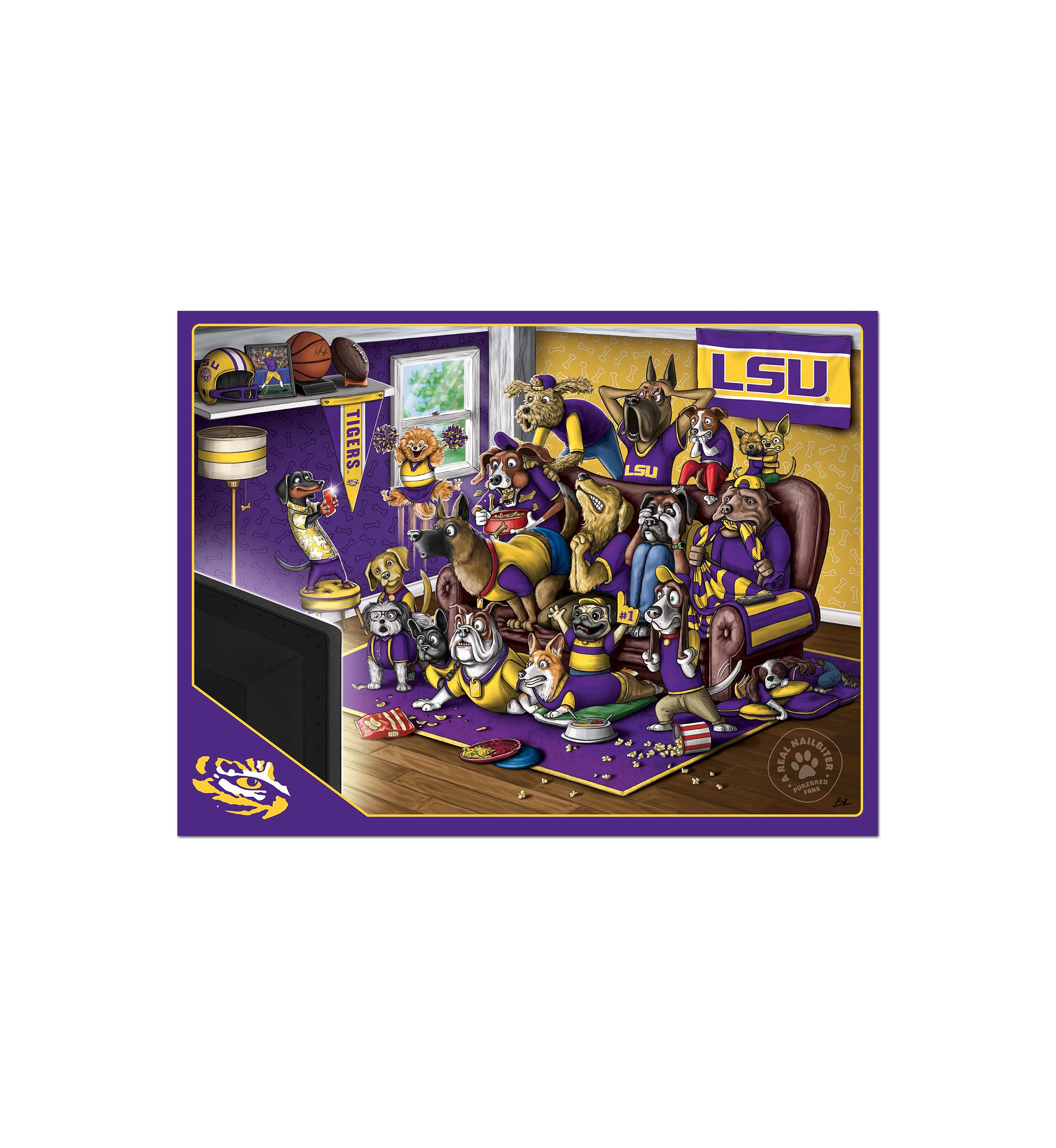 YouTheFan NCAA LSU Tigers Purebred Fans 500pc Puzzle - "A Real Nailbiter"
