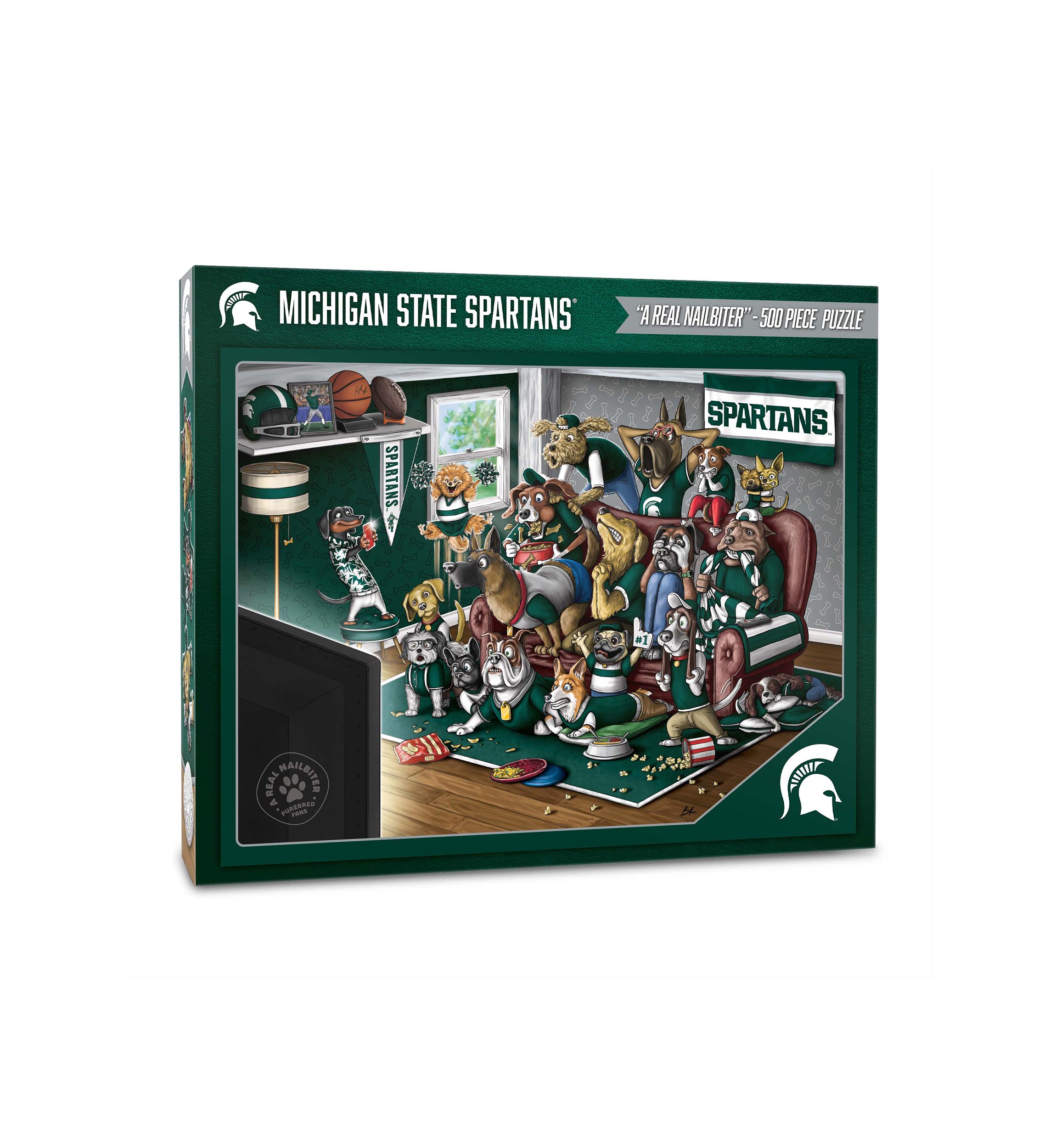 YouTheFan NCAA Michigan State Spartans Purebred Fans 500pc Puzzle - "A Real Nailbiter"