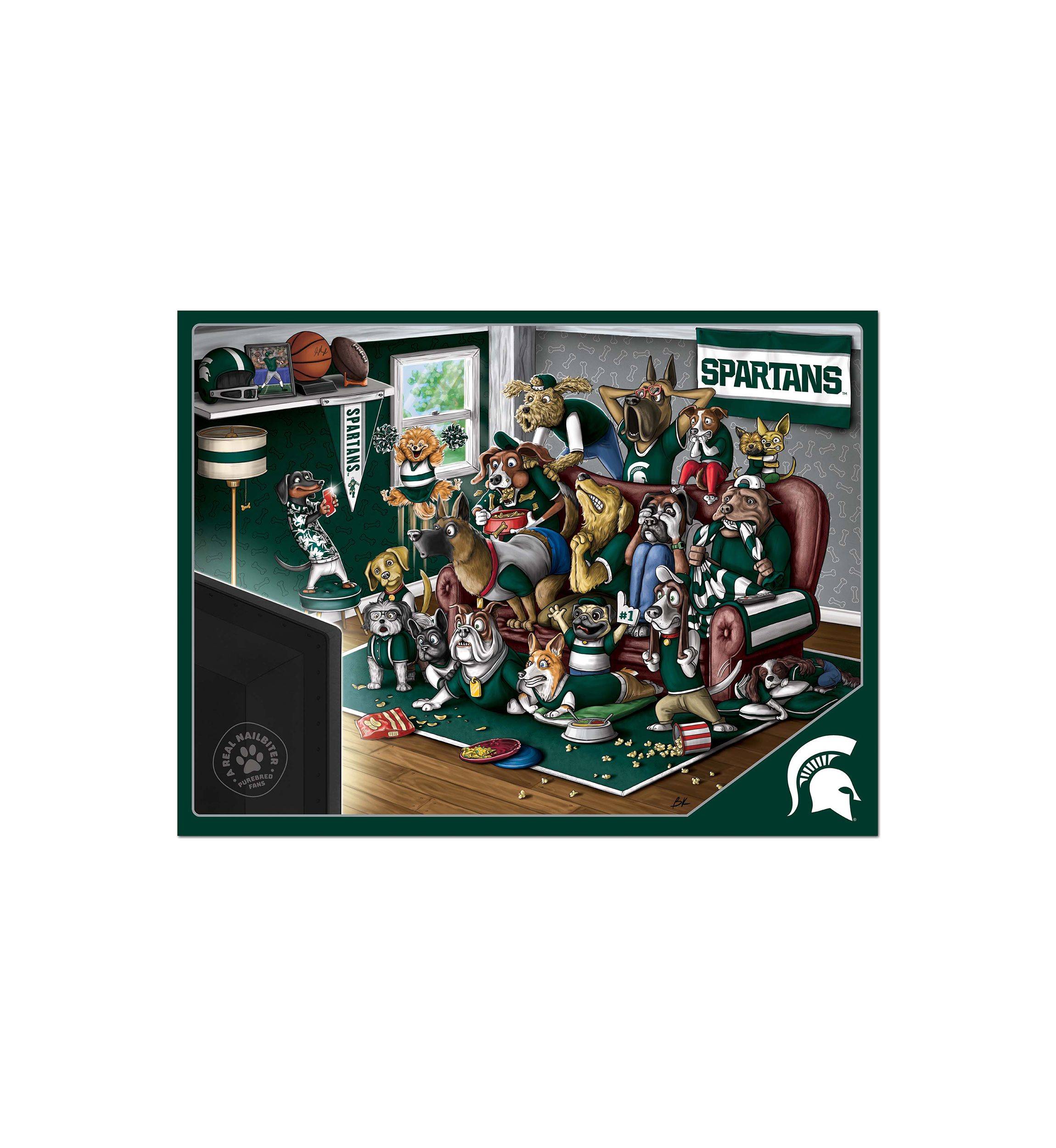 YouTheFan NCAA Michigan State Spartans Purebred Fans 500pc Puzzle - "A Real Nailbiter"