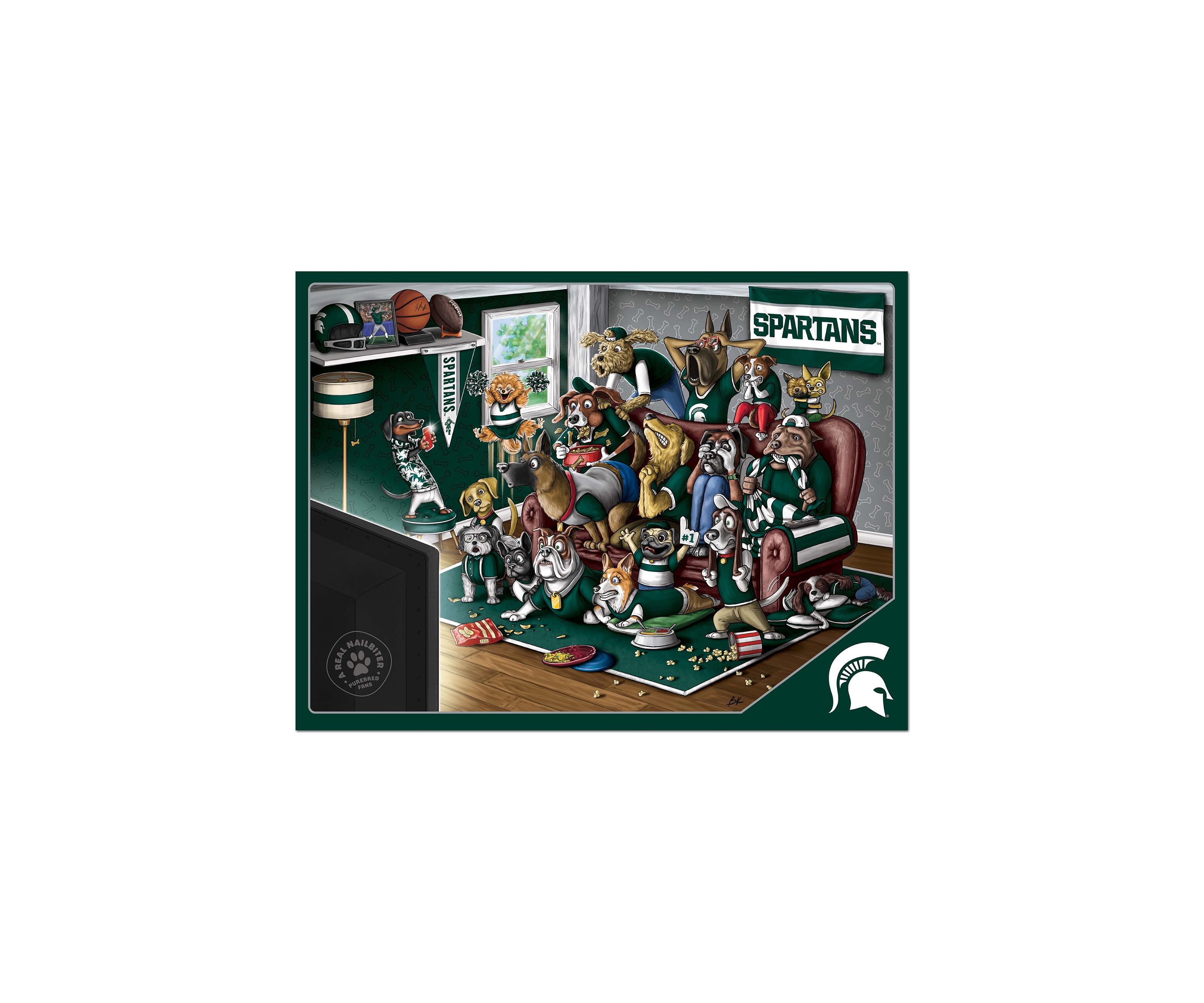 YouTheFan NCAA Michigan State Spartans Purebred Fans 500pc Puzzle - "A Real Nailbiter"