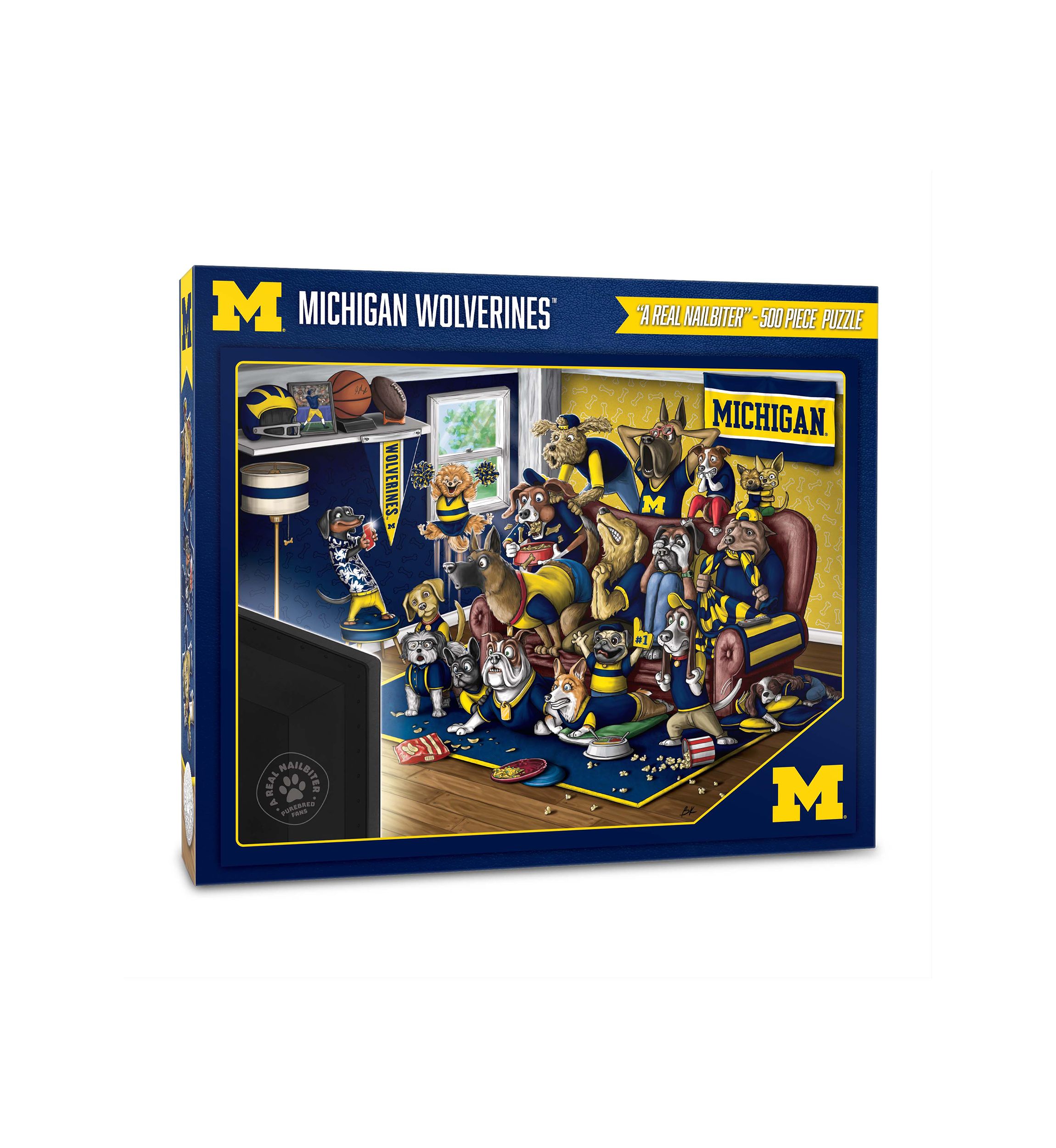 YouTheFan NCAA Michigan Wolverines Purebred Fans 500pc Puzzle - "A Real Nailbiter"