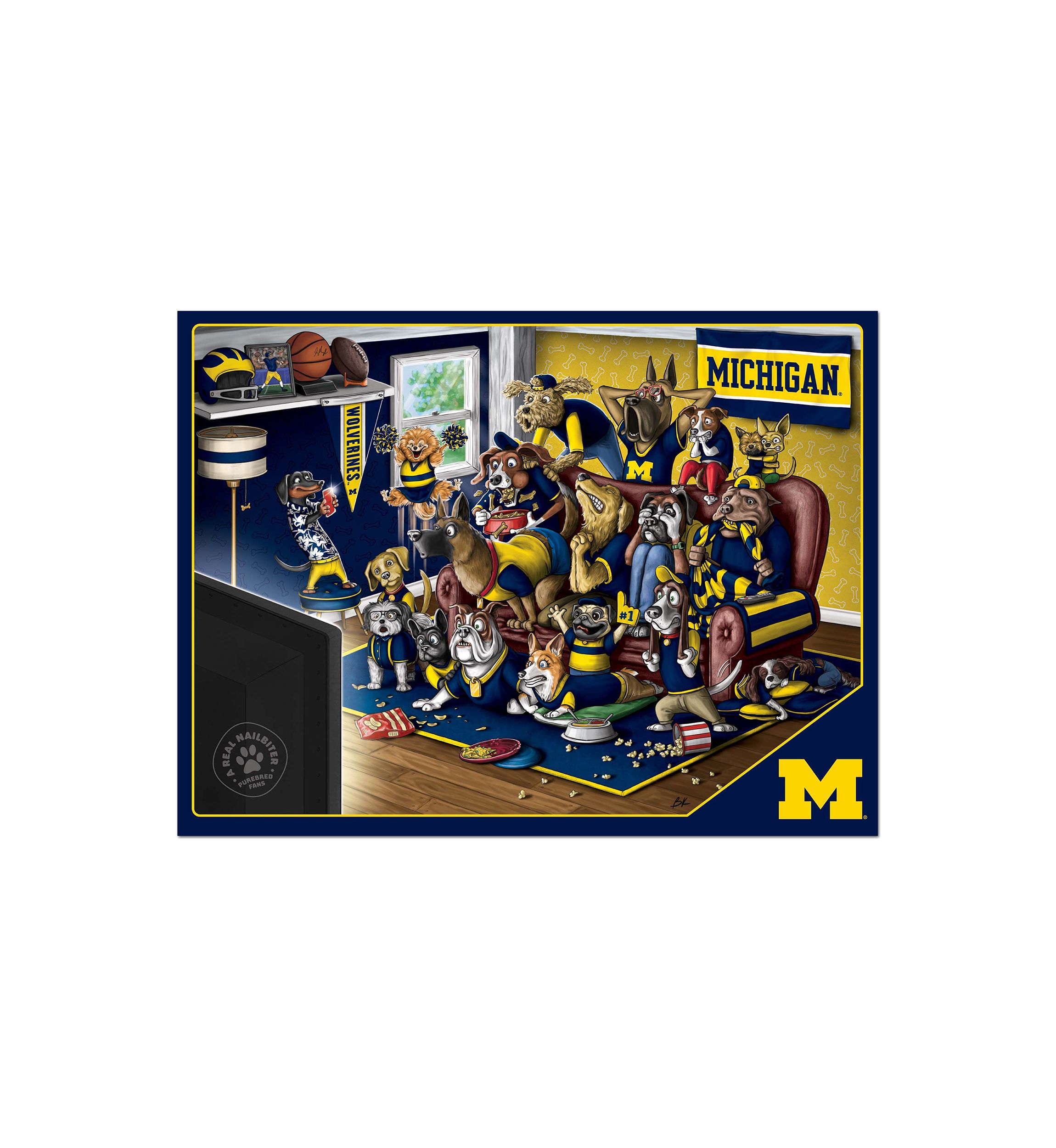 YouTheFan NCAA Michigan Wolverines Purebred Fans 500pc Puzzle - "A Real Nailbiter"