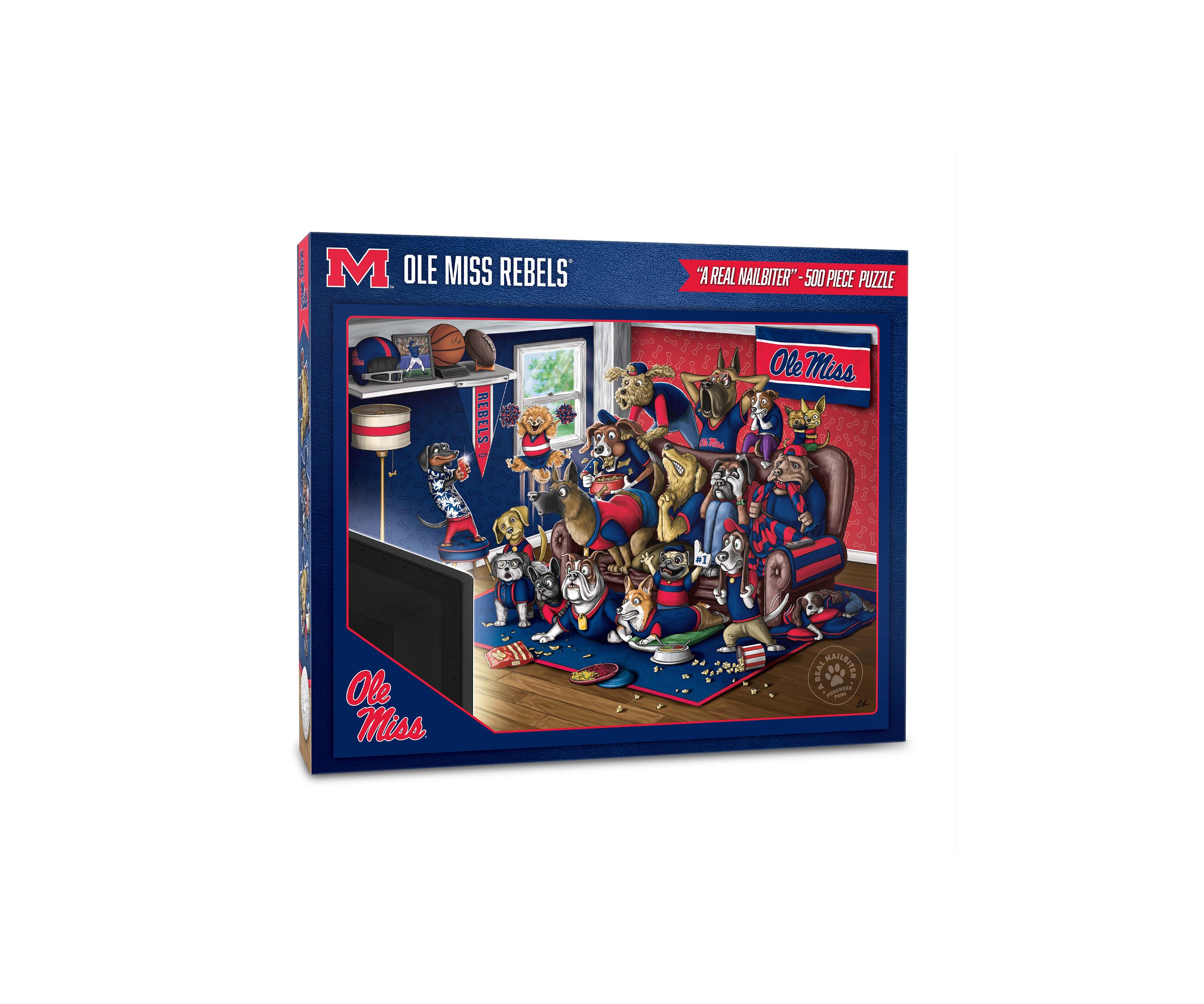 Ole Miss Rebels YouTheFan NCAA Mississippi Rebels Purebred Fans 500pc Puzzle - "A Real Nailbiter"