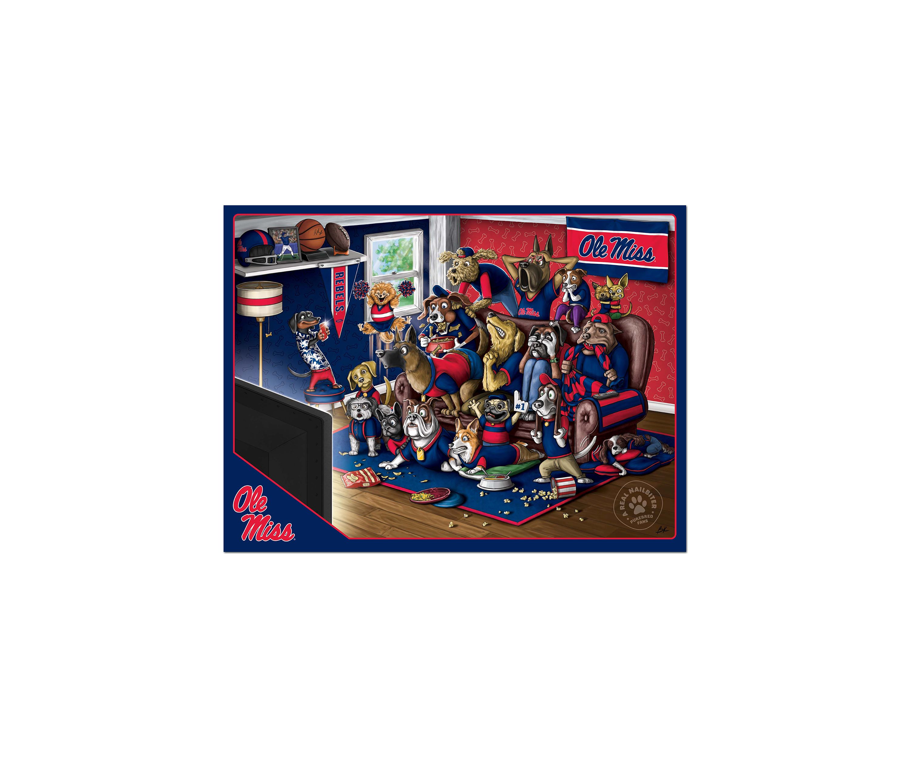 Ole Miss Rebels YouTheFan NCAA Mississippi Rebels Purebred Fans 500pc Puzzle - "A Real Nailbiter"