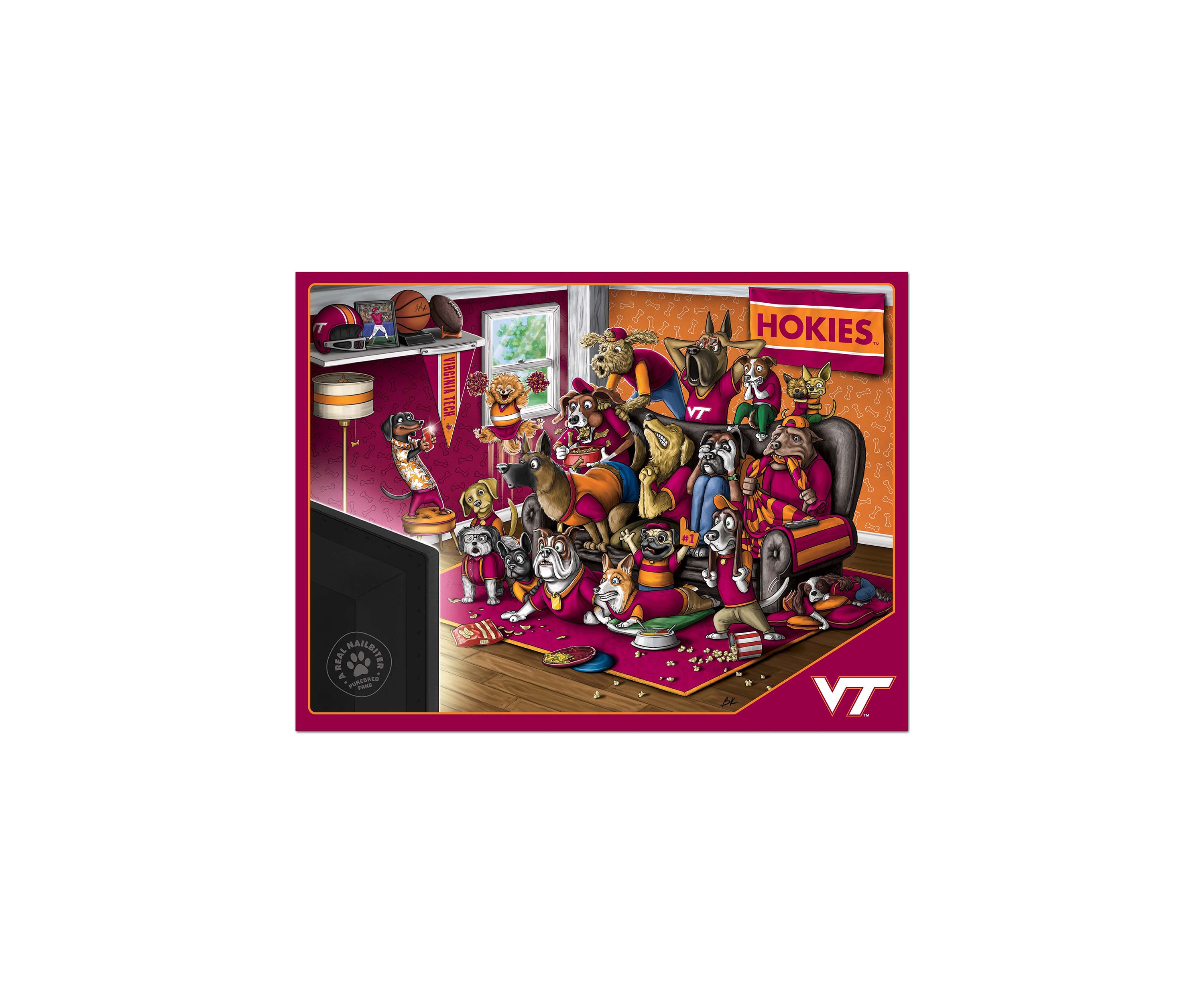 YouTheFan NCAA Virginia Tech Hokies Purebred Fans 500pc Puzzle - "A Real Nailbiter"