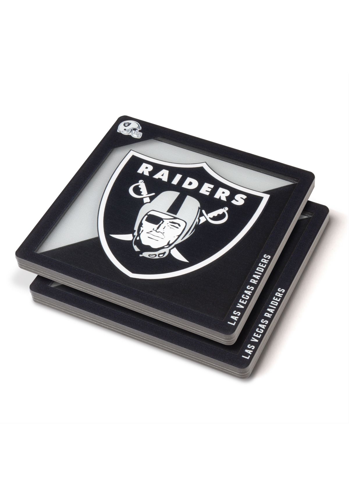 Oakland Raiders YouTheFan NFL Las Vegas Raiders 3D Logo Series Coasters