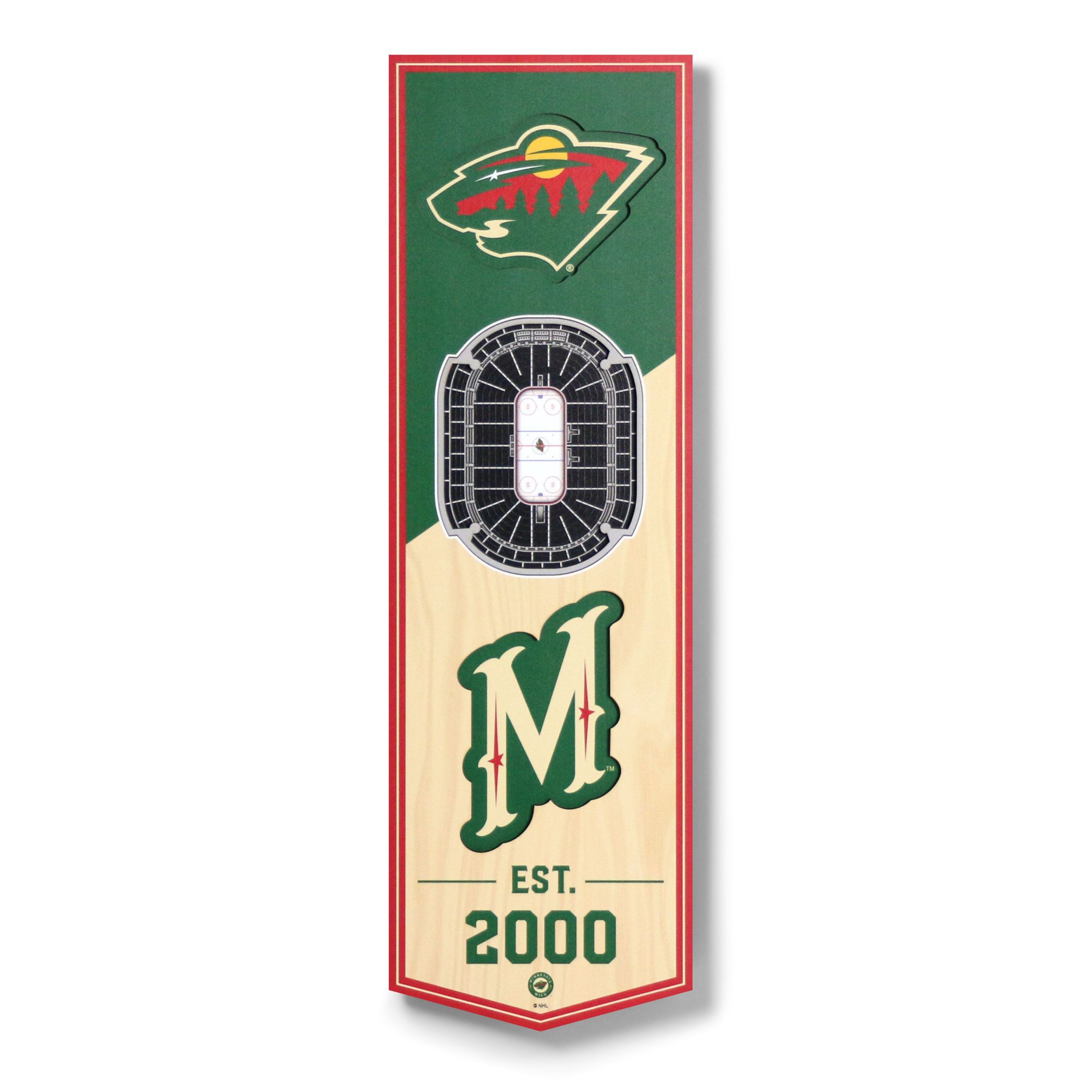 YouTheFan NHL Minnesota Wild 3D Stadium 6x19 Banner -  Xcel Energy Center