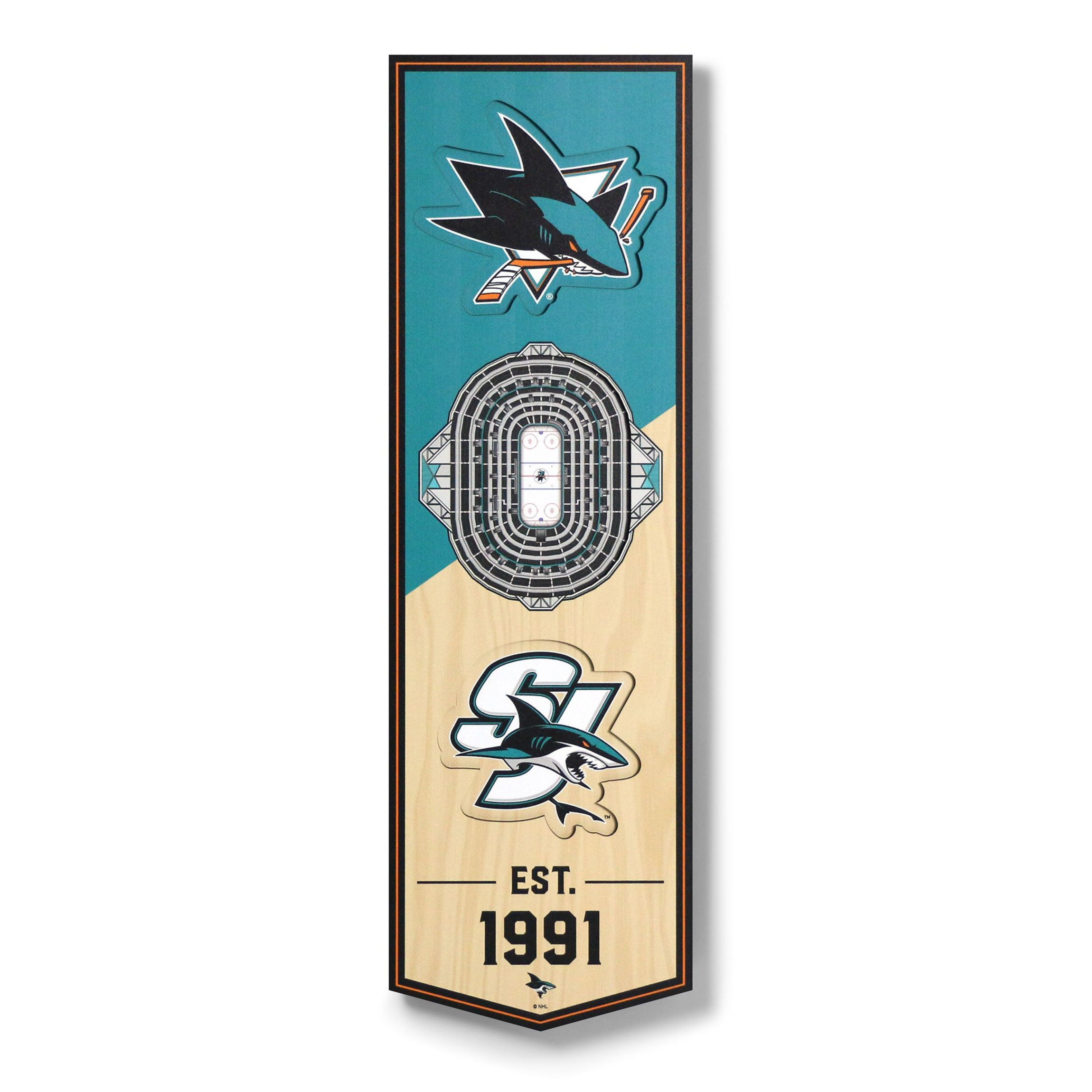 YouTheFan NHL San Jose Sharks 3D Stadium 6x19 Banner -  SAP Center at San Jose