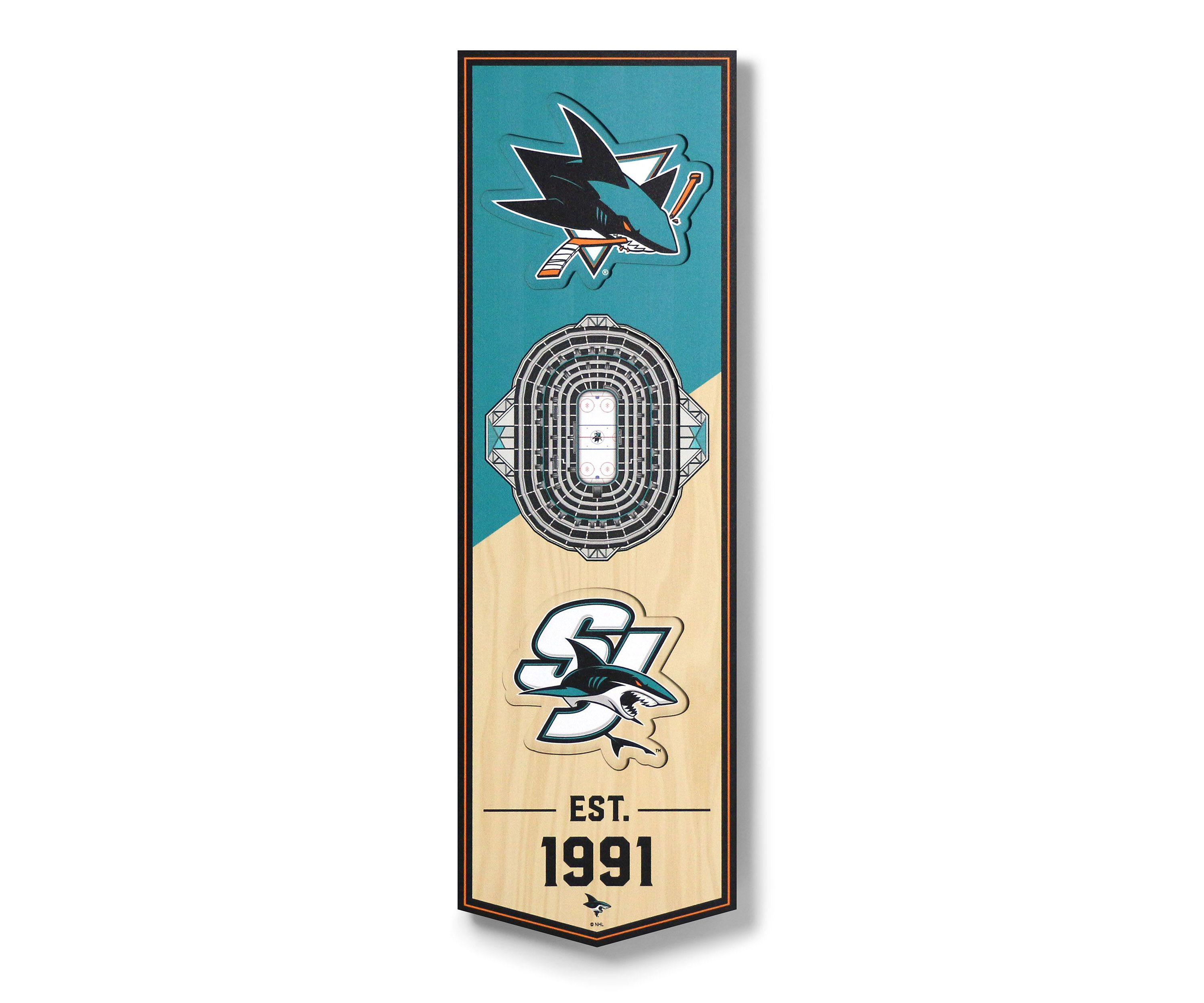 YouTheFan NHL San Jose Sharks 3D Stadium 6x19 Banner -  SAP Center at San Jose