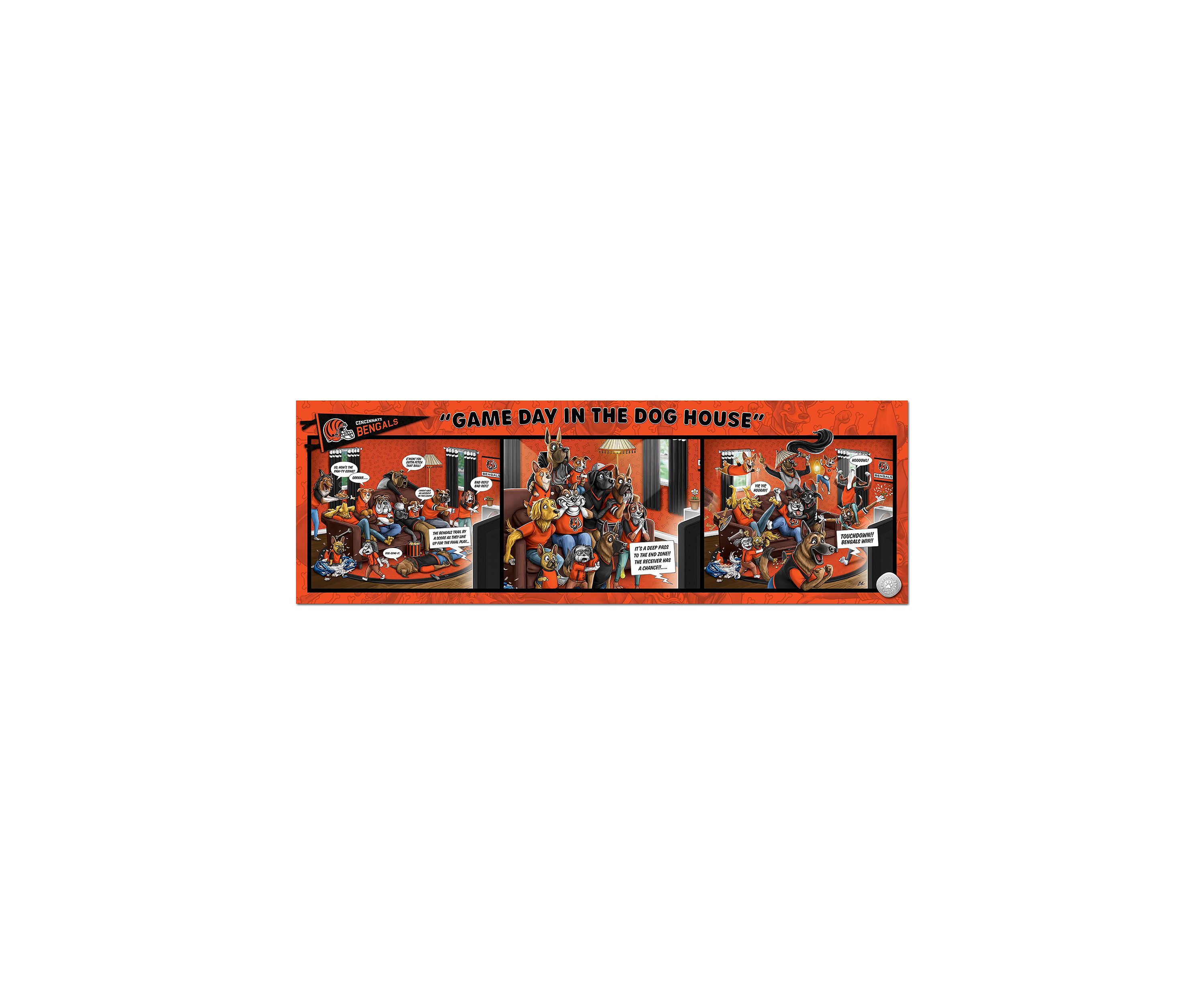 YouTheFan NFL Cincinnati Bengals Game Day in the Dog House 1000pc Puzzle