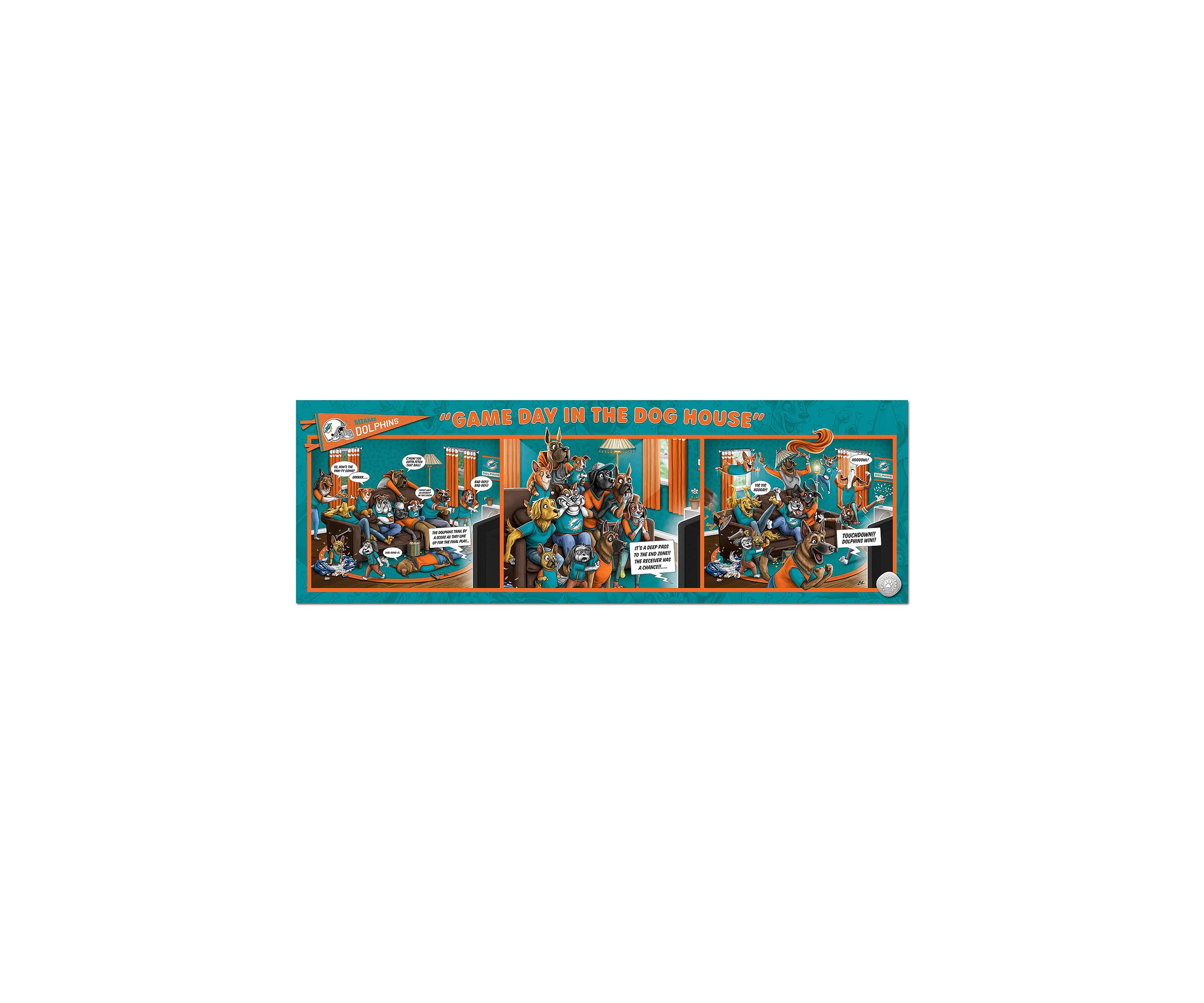 YouTheFan NFL Miami Dolphins Game Day in the Dog House 1000pc Puzzle