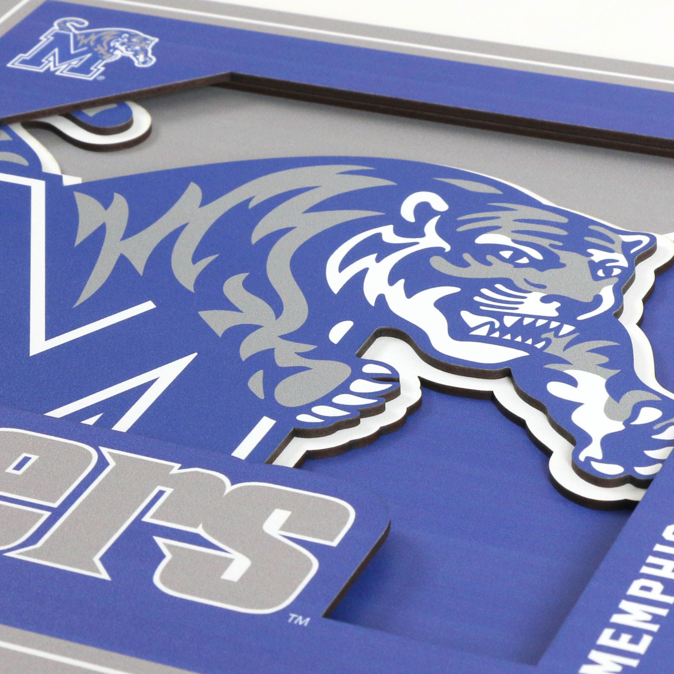 YouTheFan NCAA Memphis Tigers 3D Logo Series Wall Art - 12x12