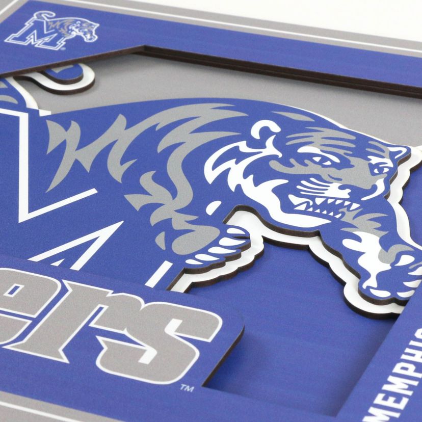 YouTheFan NCAA Memphis Tigers 3D Logo Series Wall Art - 12x12