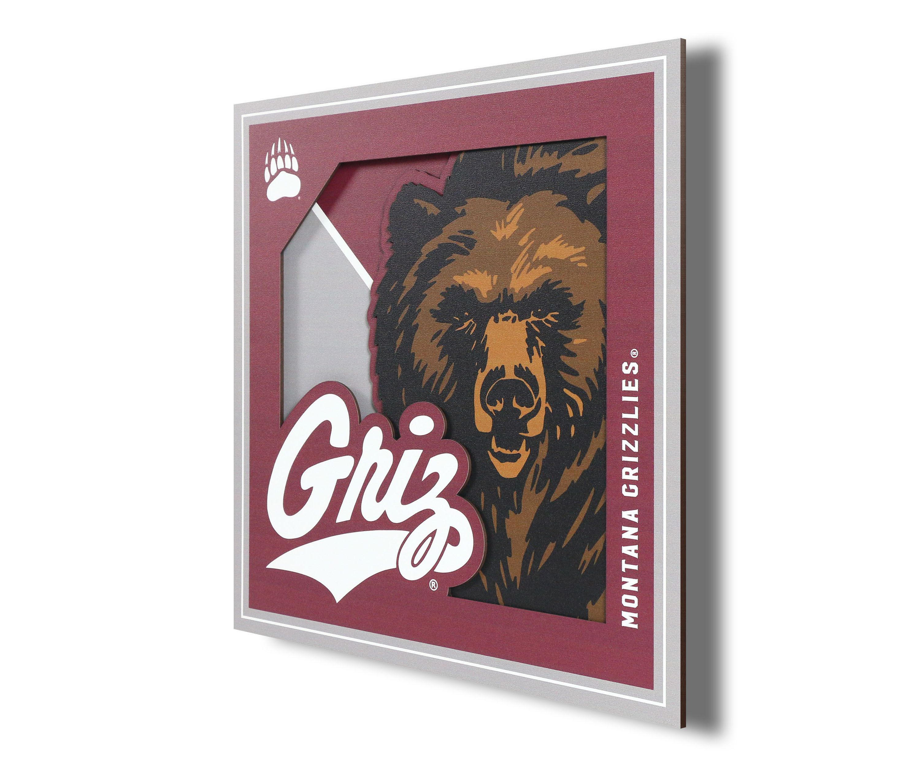 YouTheFan NCAA Montana Grizzlies 3D Logo Series Wall Art - 12x12