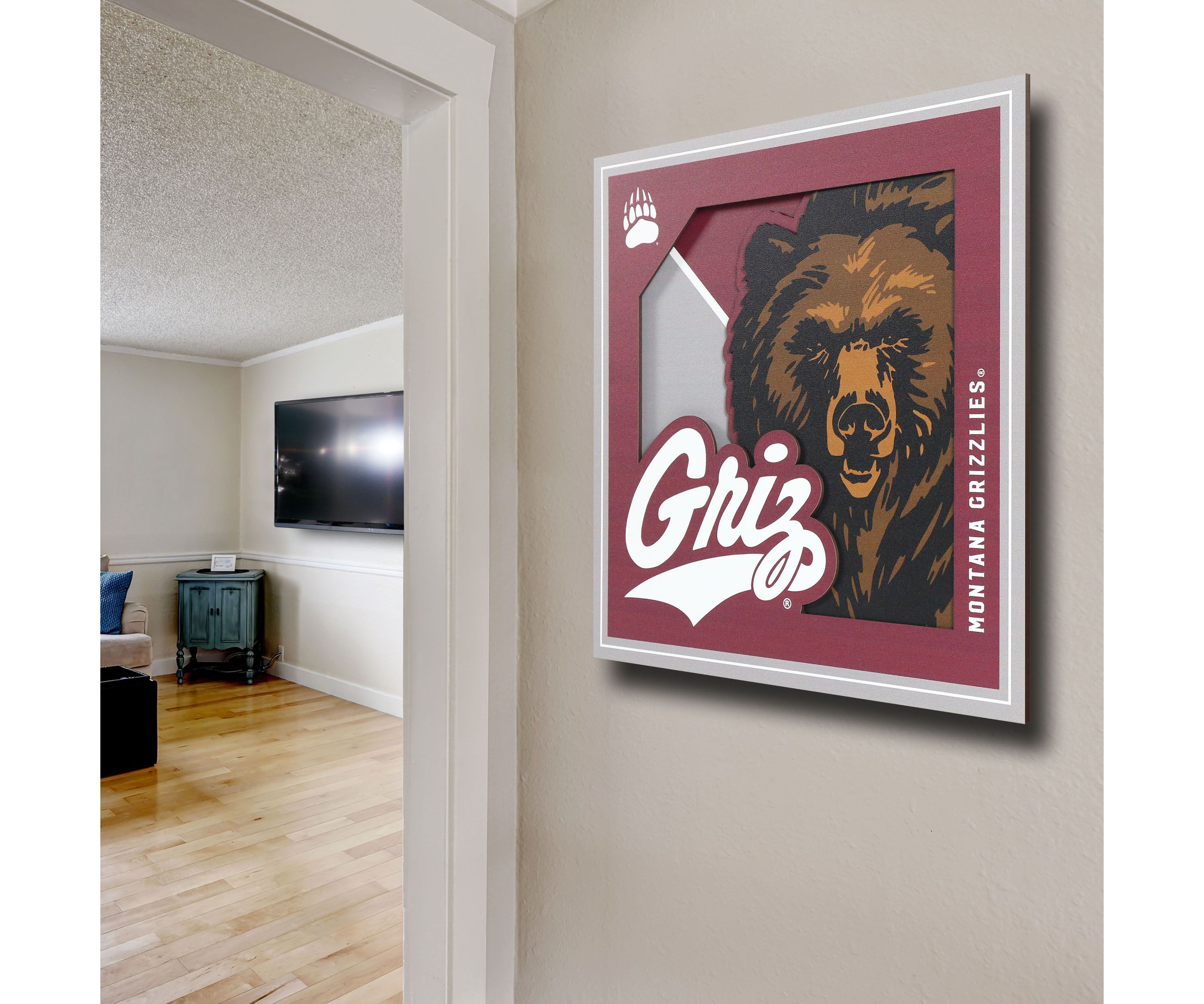 YouTheFan NCAA Montana Grizzlies 3D Logo Series Wall Art - 12x12