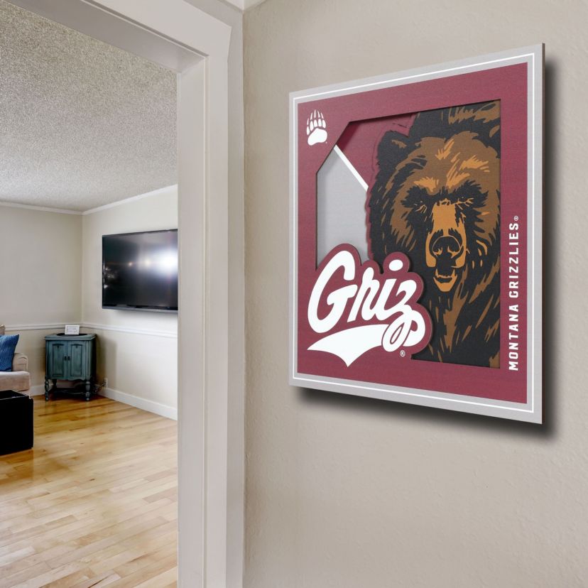 YouTheFan NCAA Montana Grizzlies 3D Logo Series Wall Art - 12x12
