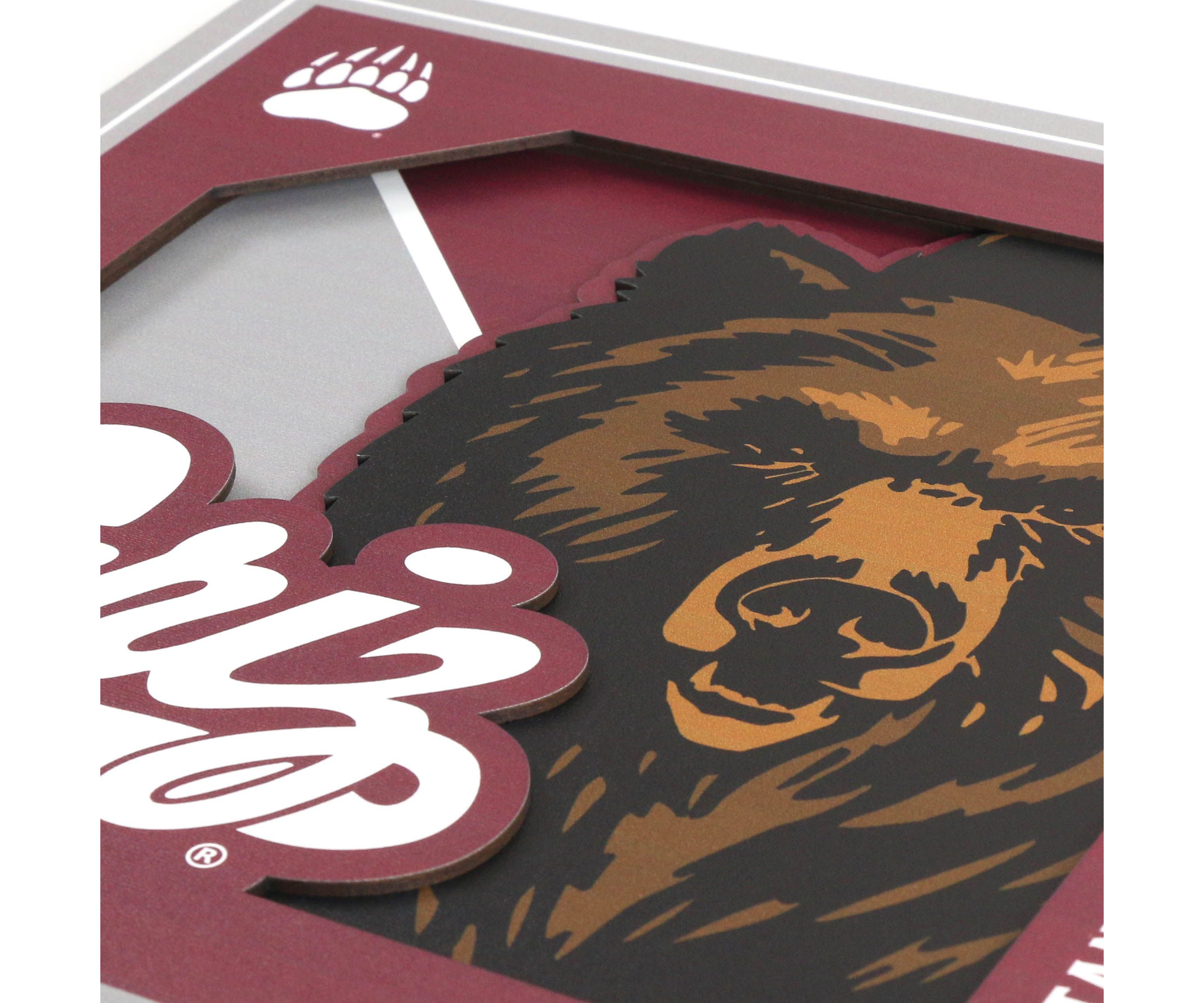 YouTheFan NCAA Montana Grizzlies 3D Logo Series Wall Art - 12x12