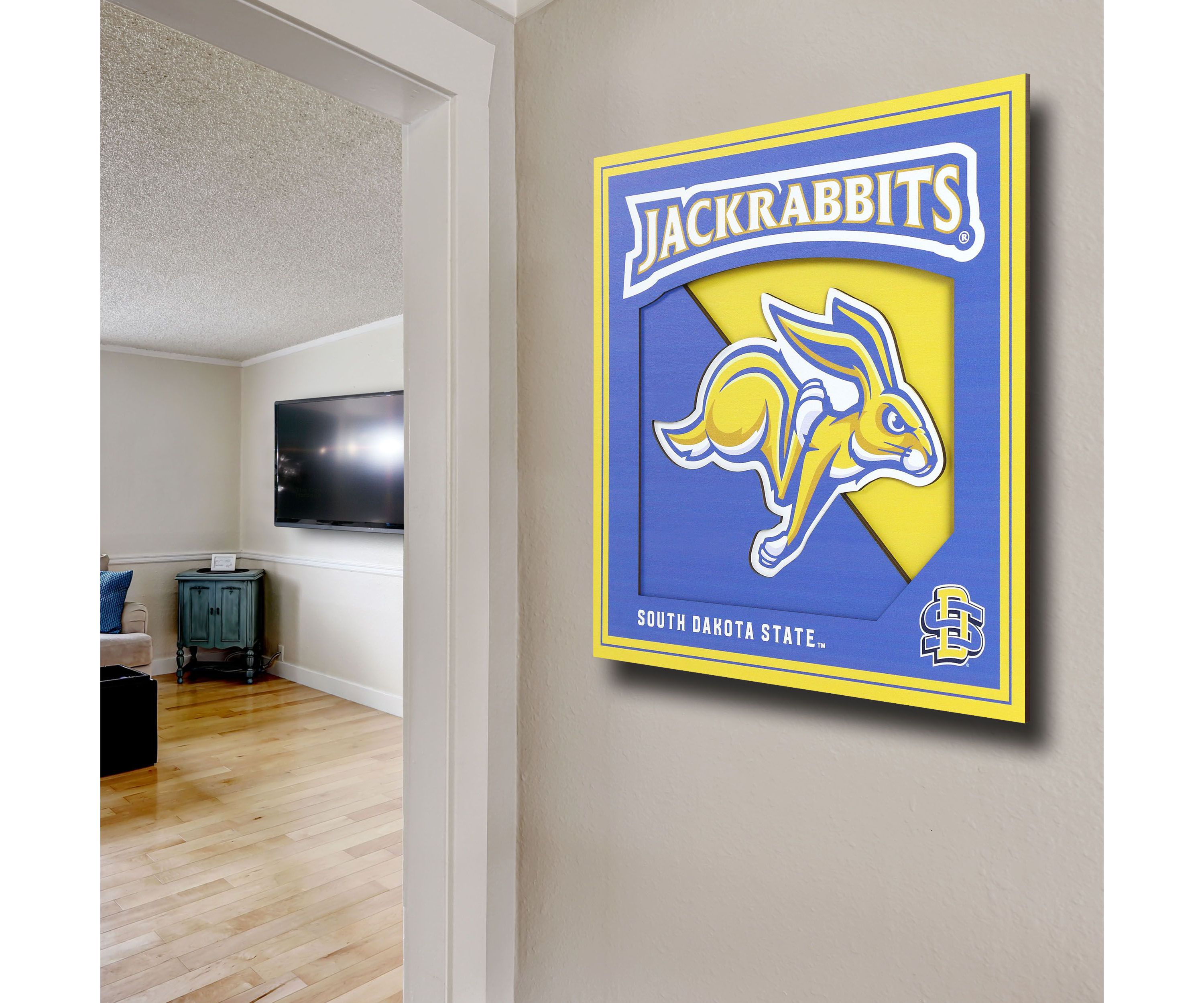 YouTheFan NCAA South Dakota State Jackrabbits 3D Logo Series Wall Art - 12x12