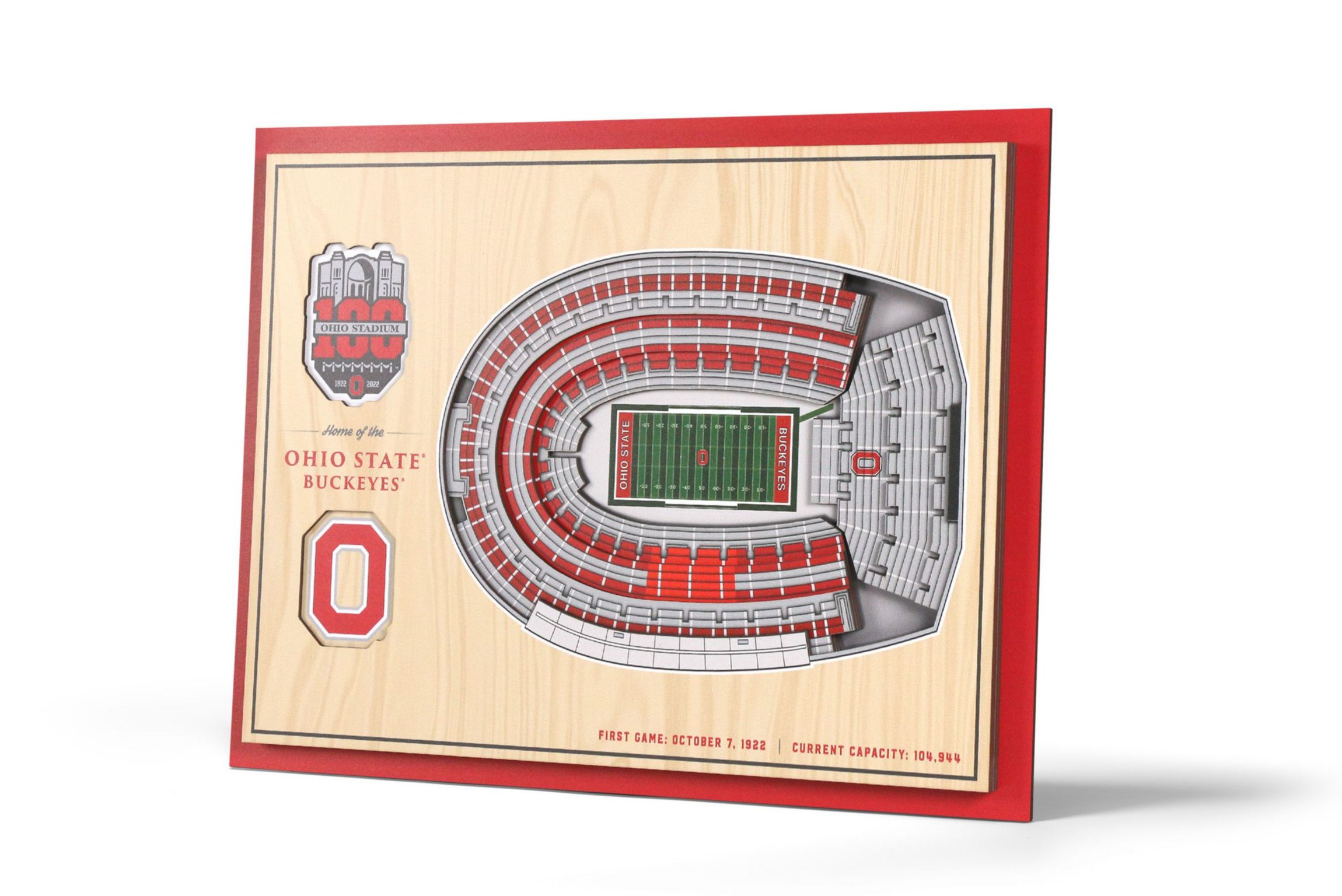 YouTheFan NCAA Ohio State Buckeyes 100th  5-Layer StadiumView 3D Wall Art - Ohio Stadium