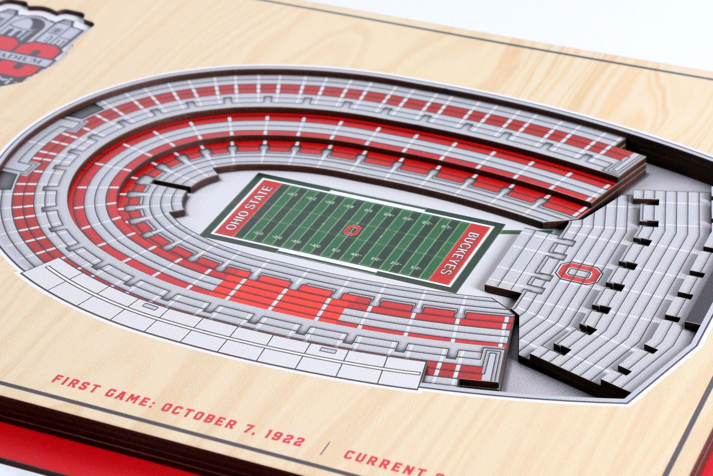 YouTheFan NCAA Ohio State Buckeyes 100th  5-Layer StadiumView 3D Wall Art - Ohio Stadium