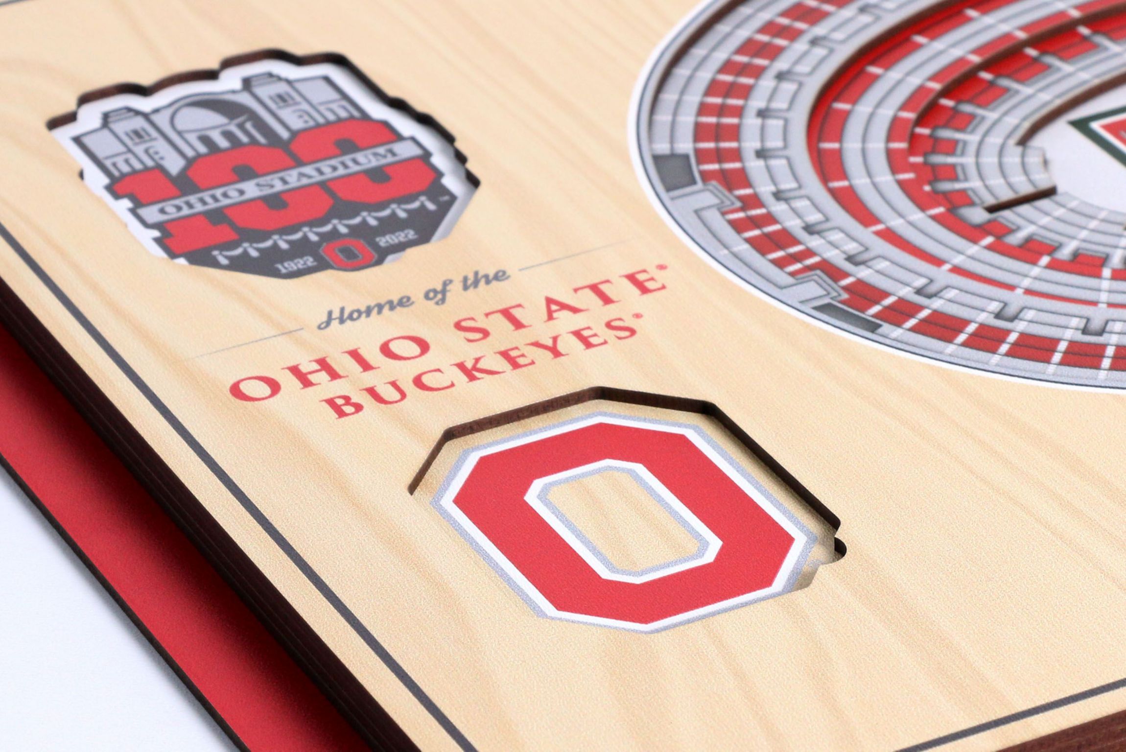 YouTheFan NCAA Ohio State Buckeyes 100th  5-Layer StadiumView 3D Wall Art - Ohio Stadium