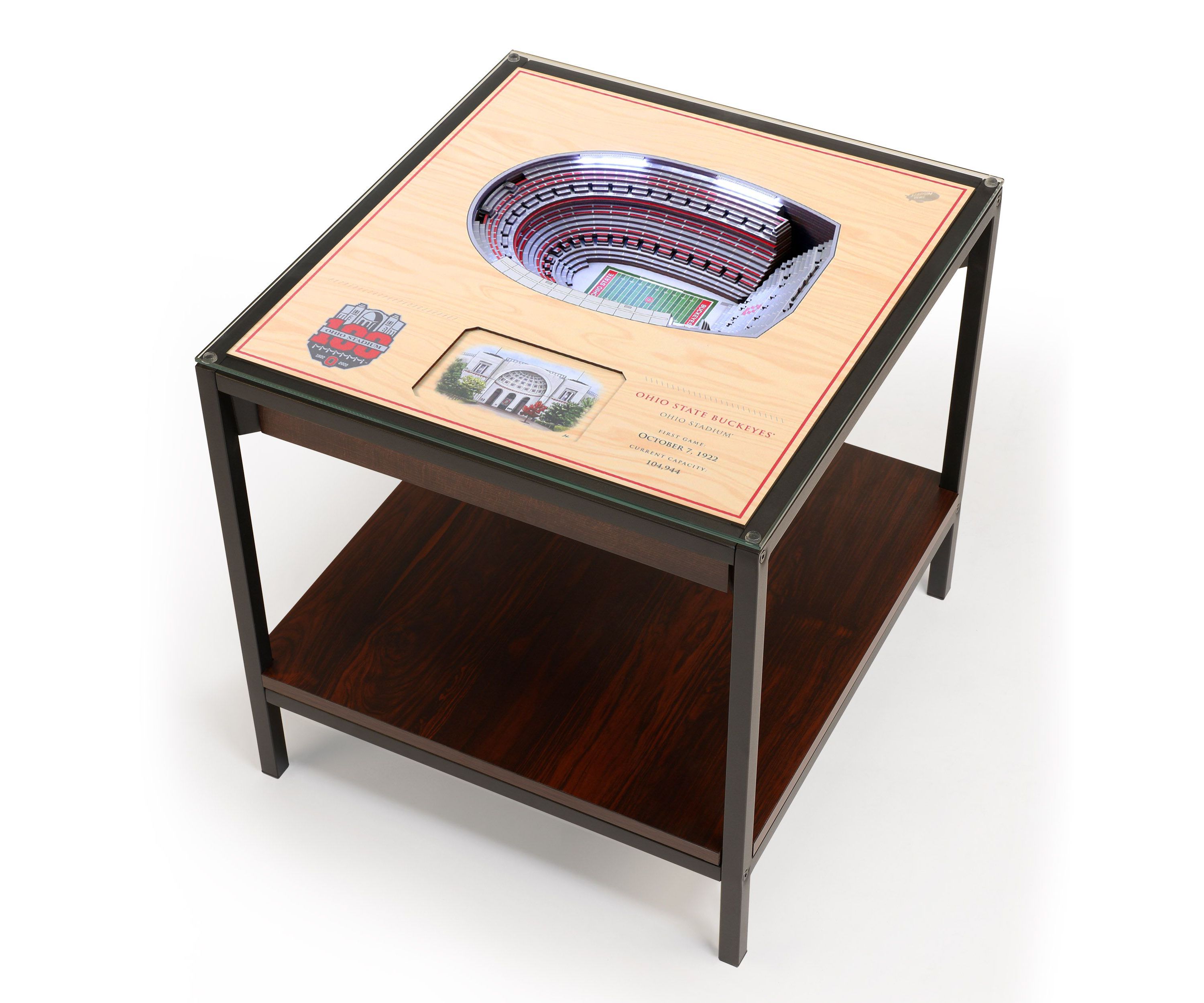 YouTheFan NCAA Ohio State Buckeyes 100th 25-Layer StadiumViews Lighted End Table - Ohio Stadium